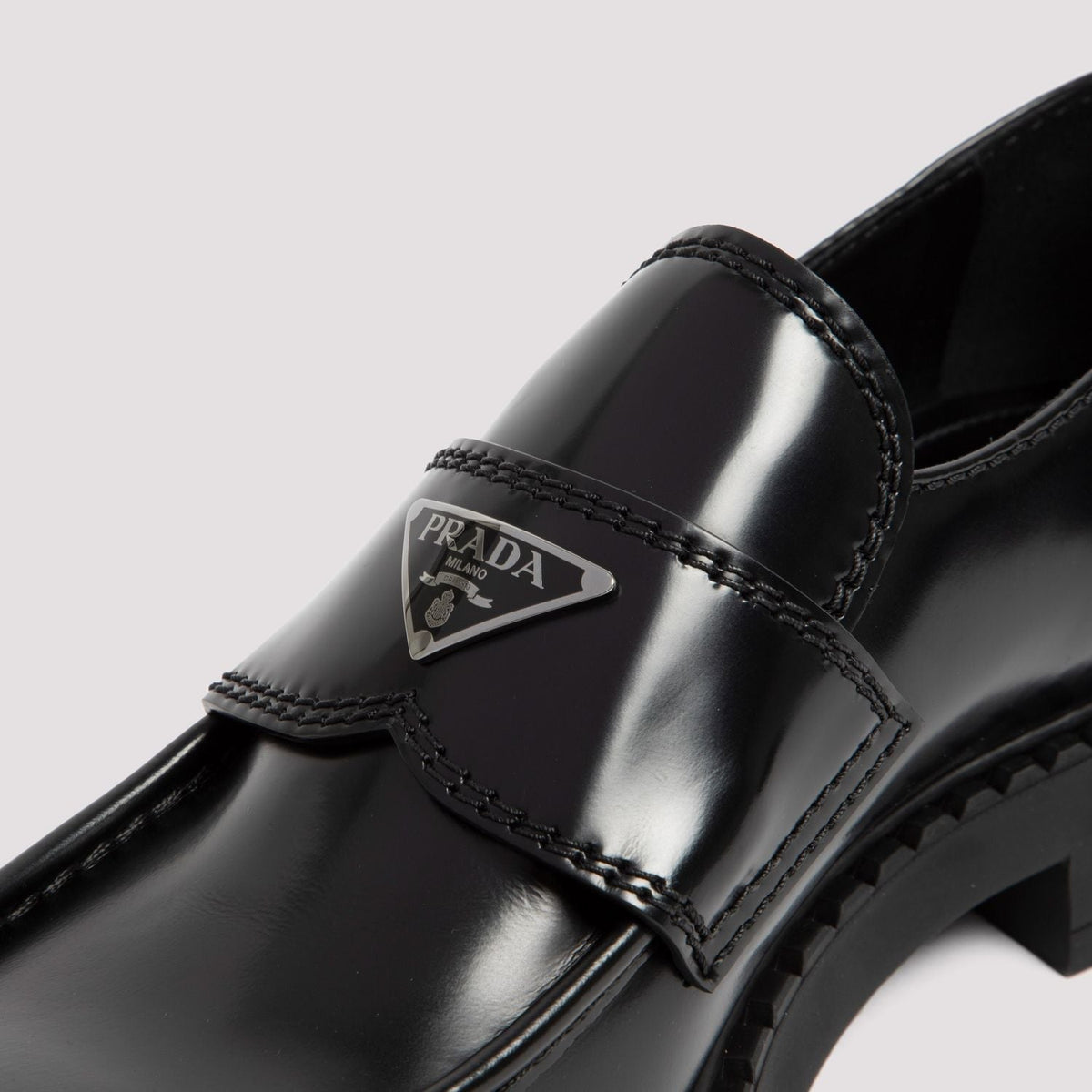PRADA Leather Chocolate Loafers for Men