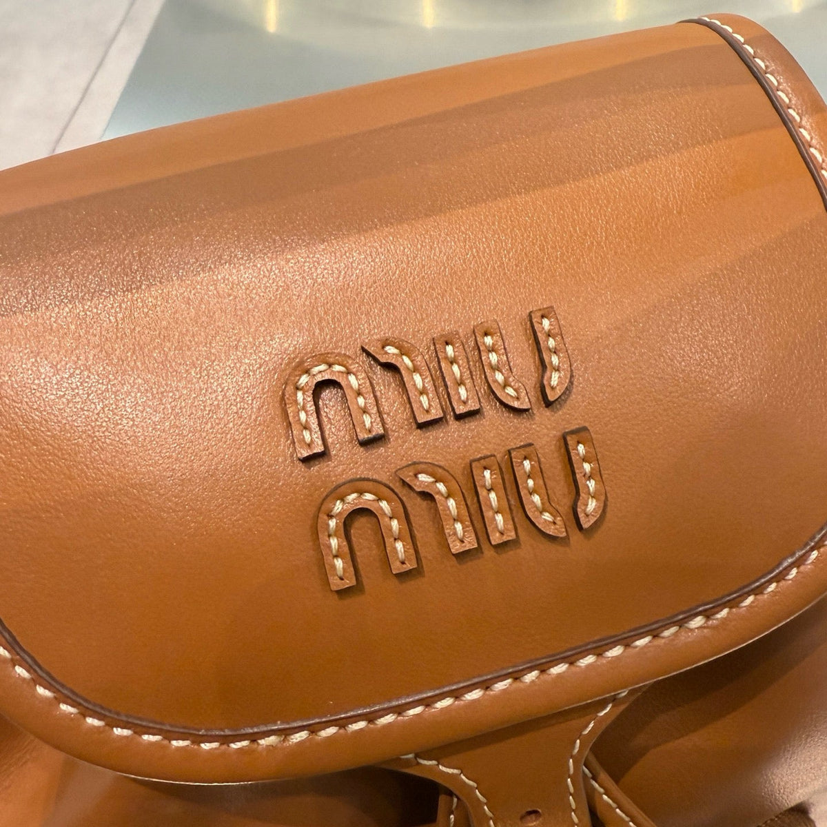 MIU M LEATHER BACKPACK