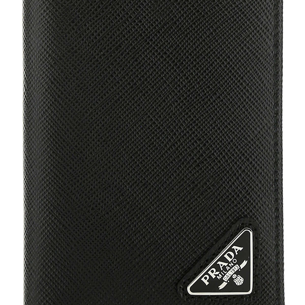 PRADA Mini Vertical Wallet in Textured Leather