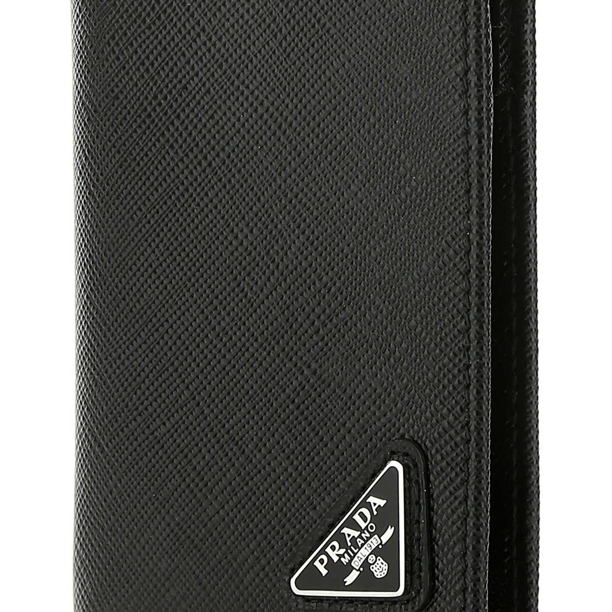 PRADA Mini Vertical Wallet in Textured Leather