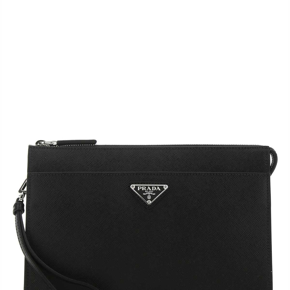 PRADA Elegant Leather Clutch for Men