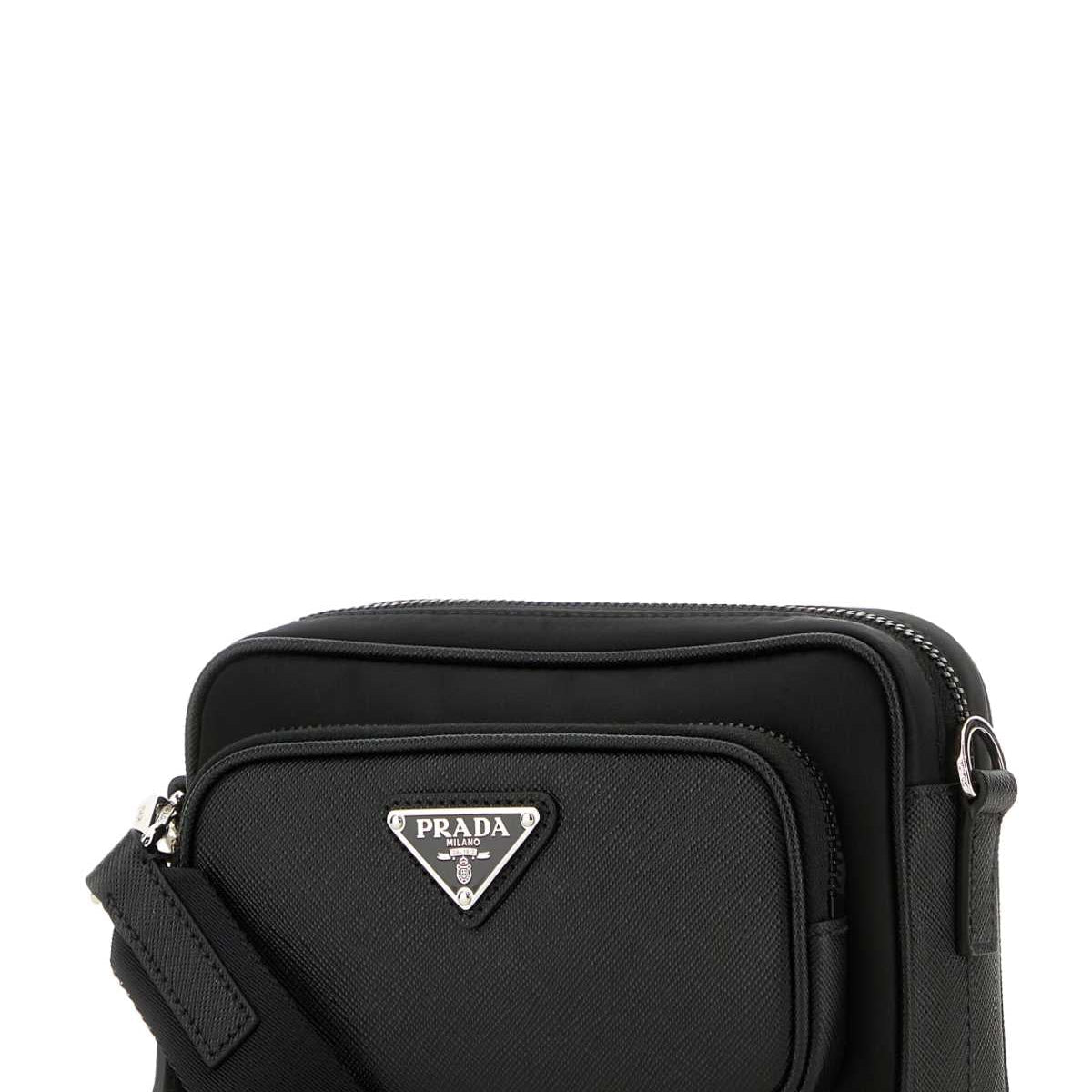 PRADA Re-Nylon and Leather Crossbody Handbag