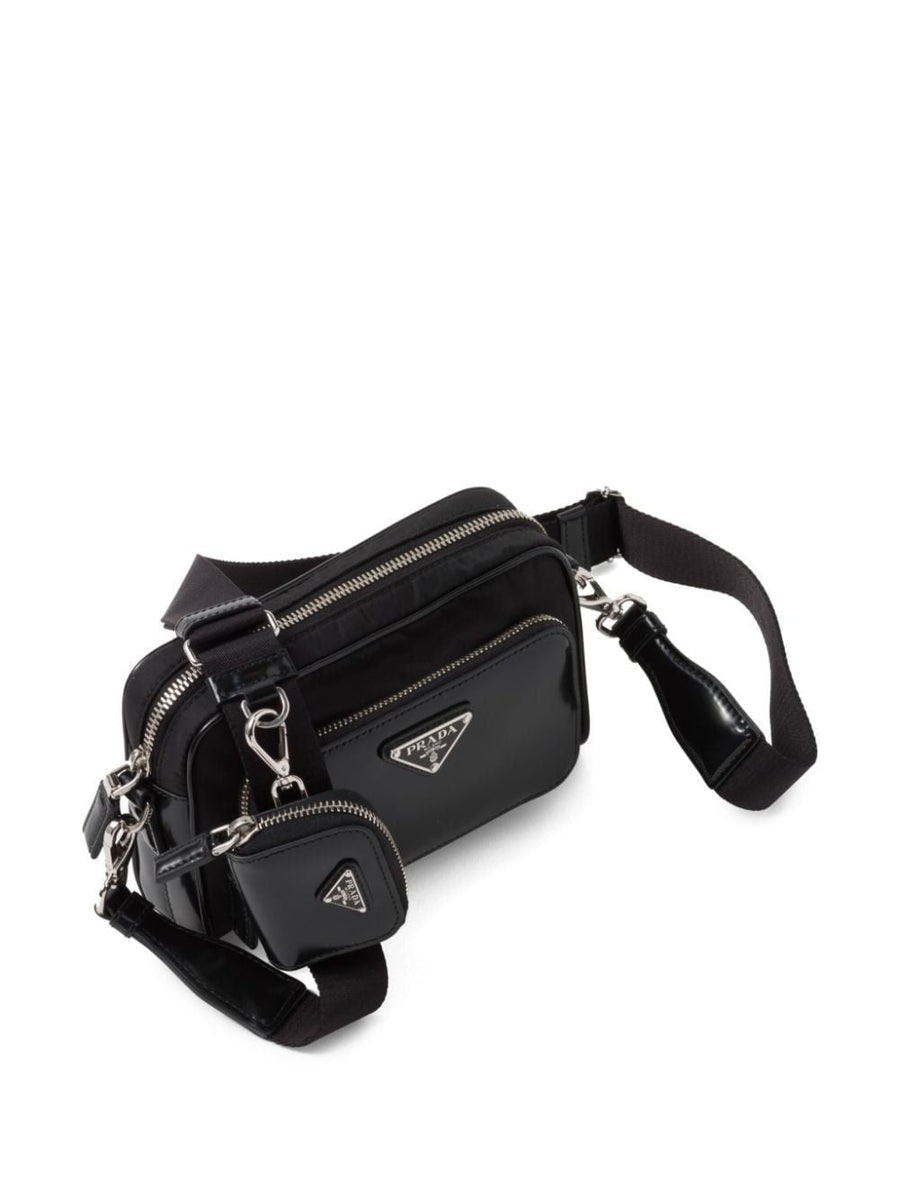 PRADA Re-Nylon and Leather Mini Crossbody Handbag