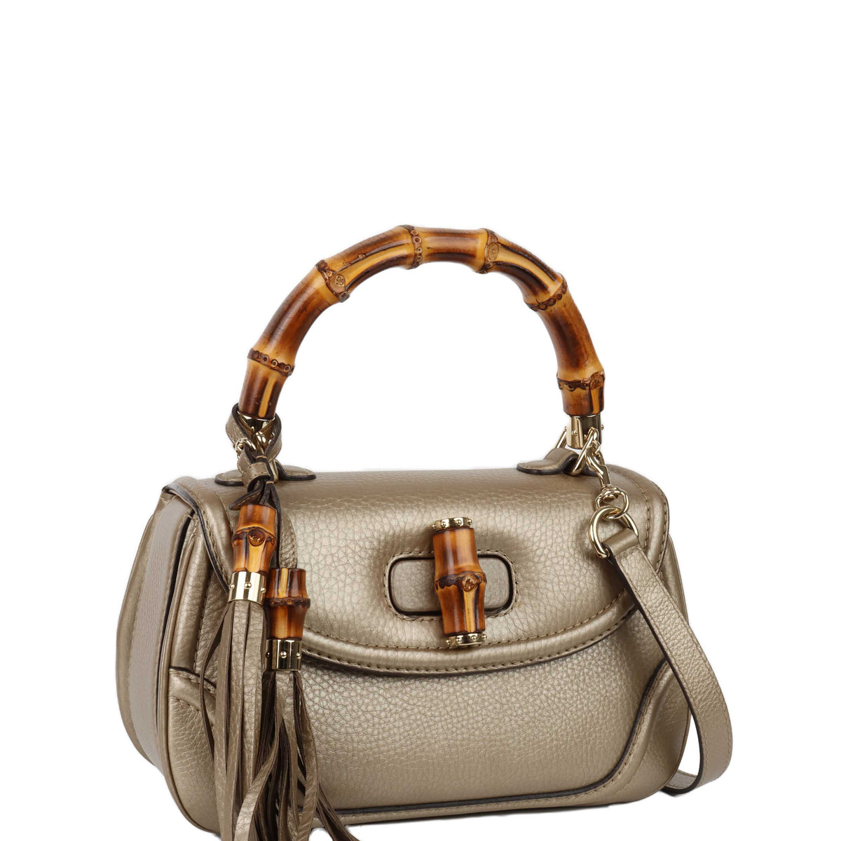Gucci Gold with Bamboo Handle Small 1947 Bag.