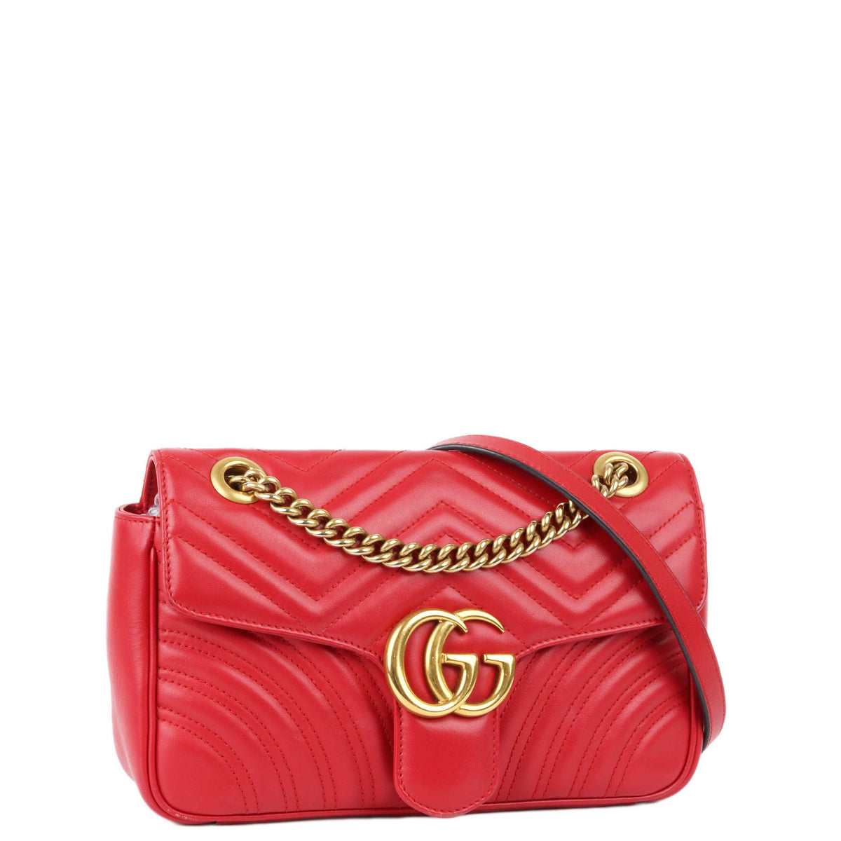 Gucci Small Red Marmont Shoulder Bag.