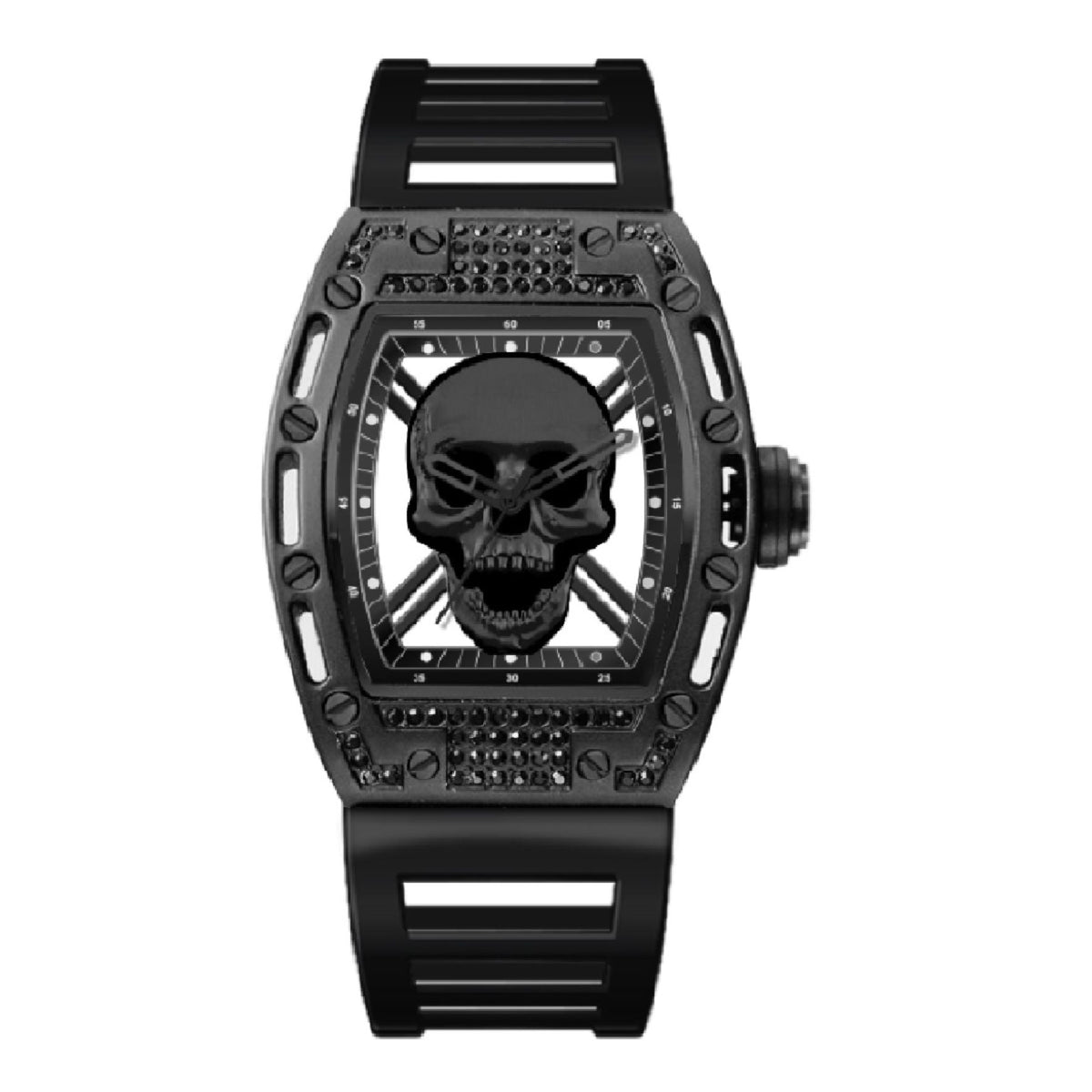 Ed Hardy Men's Matte Black Plastic Strap Watch 42mm