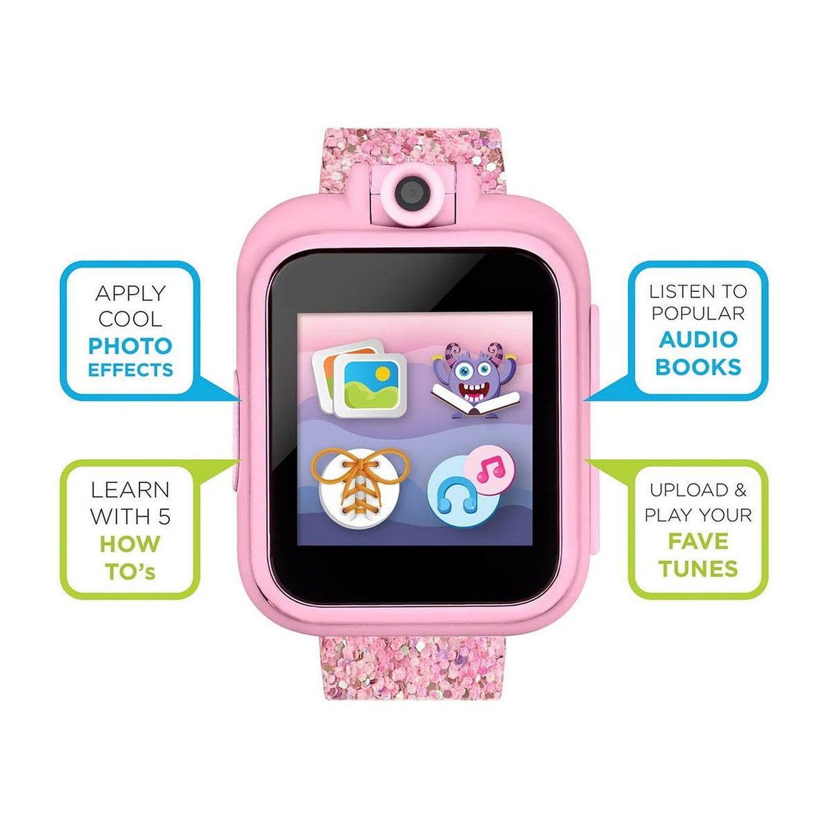 PlayZoom 2 Kids Smartwatch & Earbuds Set: Blush Glitter
