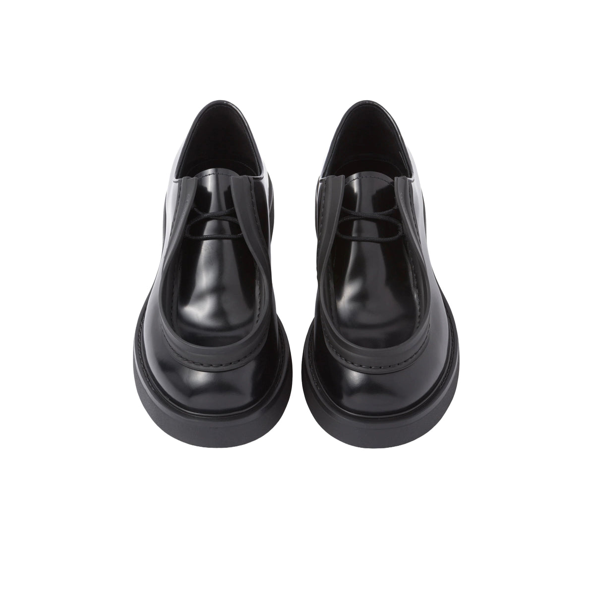 Gucci Diapason Opaque Brushed Leather Lace Up Loafers