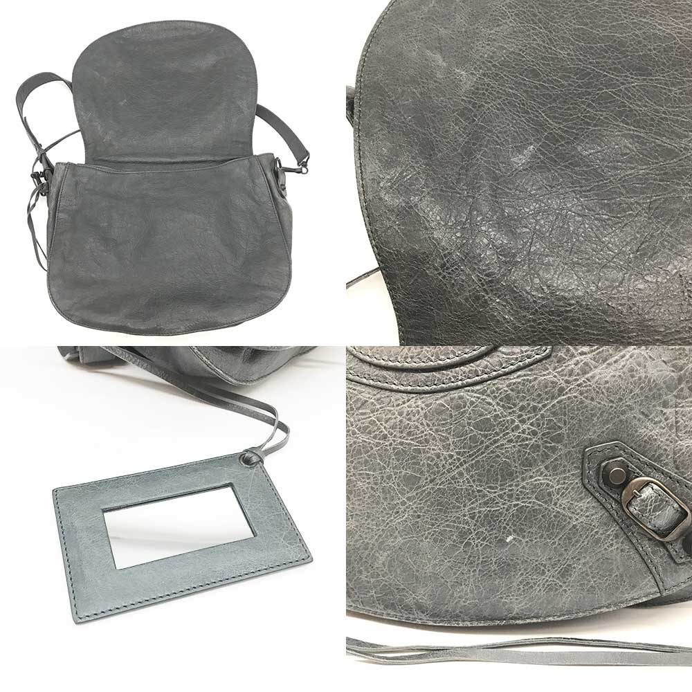 balenciaga Leather Classic Neo Folk Shoulder Bag 285346
