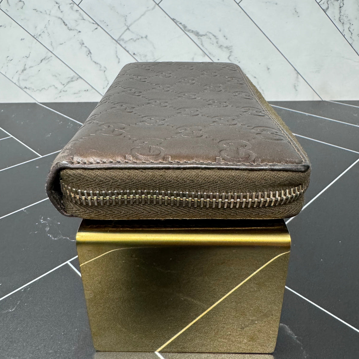 Gucci Bronze Guccisima Zippy Wallet