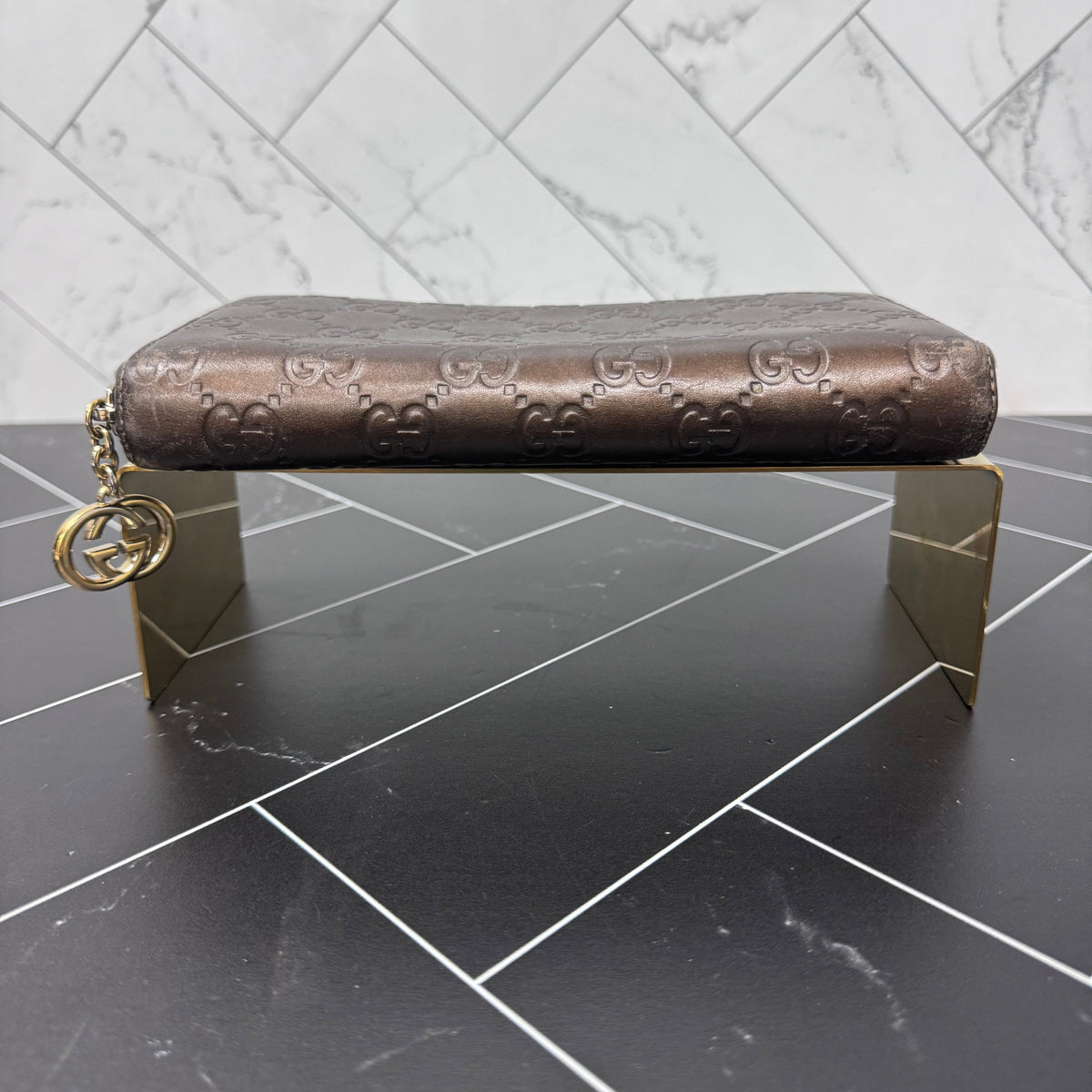 Gucci Bronze Guccisima Zippy Wallet