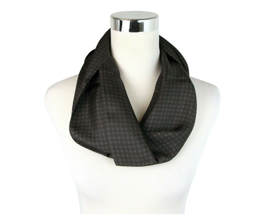 Gucci Unisex Brown Green Silk With Flower Print Twill Scarf