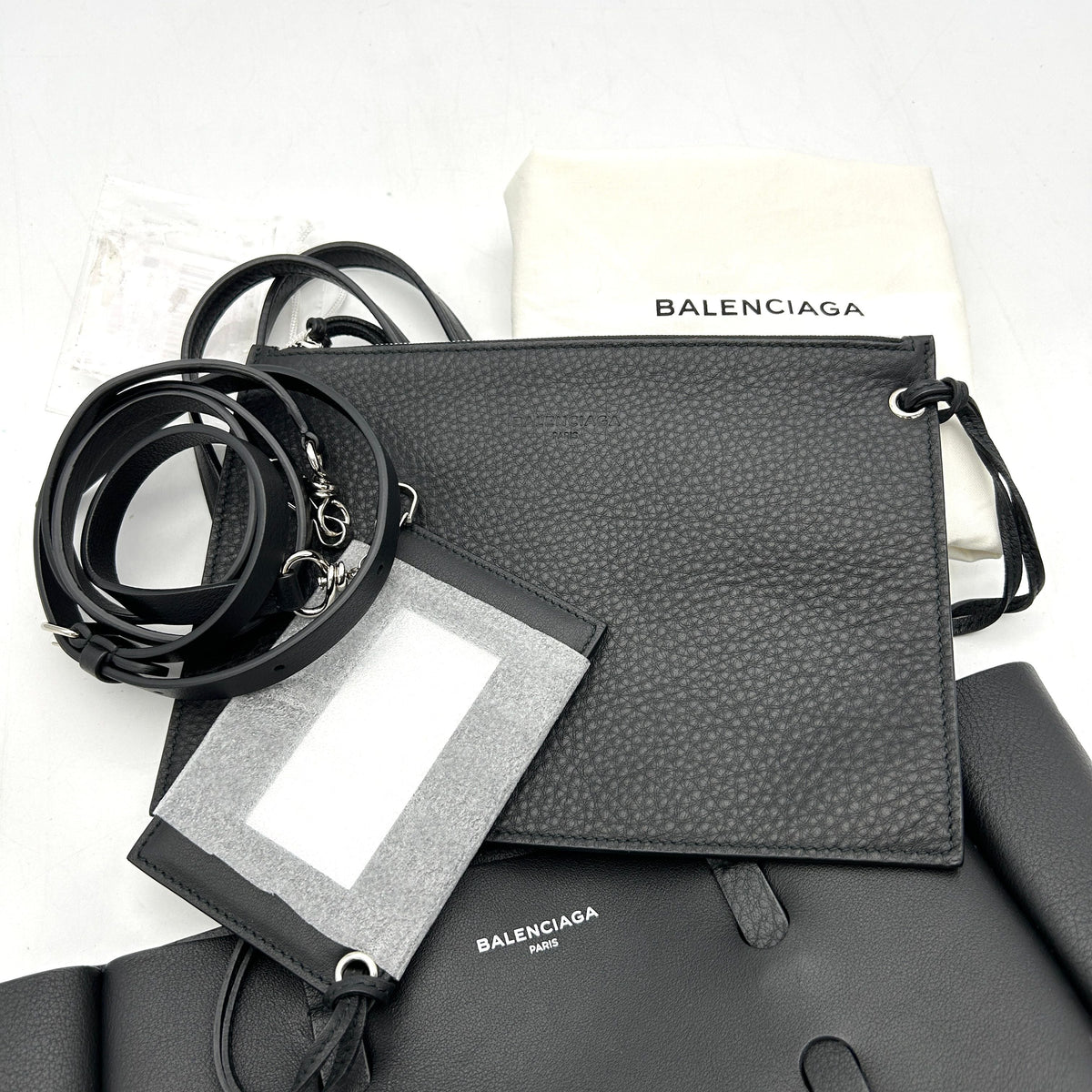 balenciaga Veau Baltimore Double Sided Small Everyday Tote Gris Fossile Black LA30024