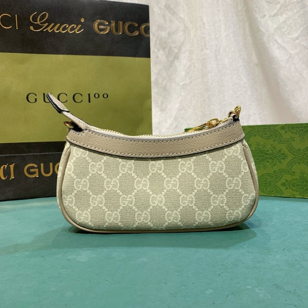 GG OPHIDIA MINI BAG BEIGE AND WHITE 19CM 764960 FACJT 9641