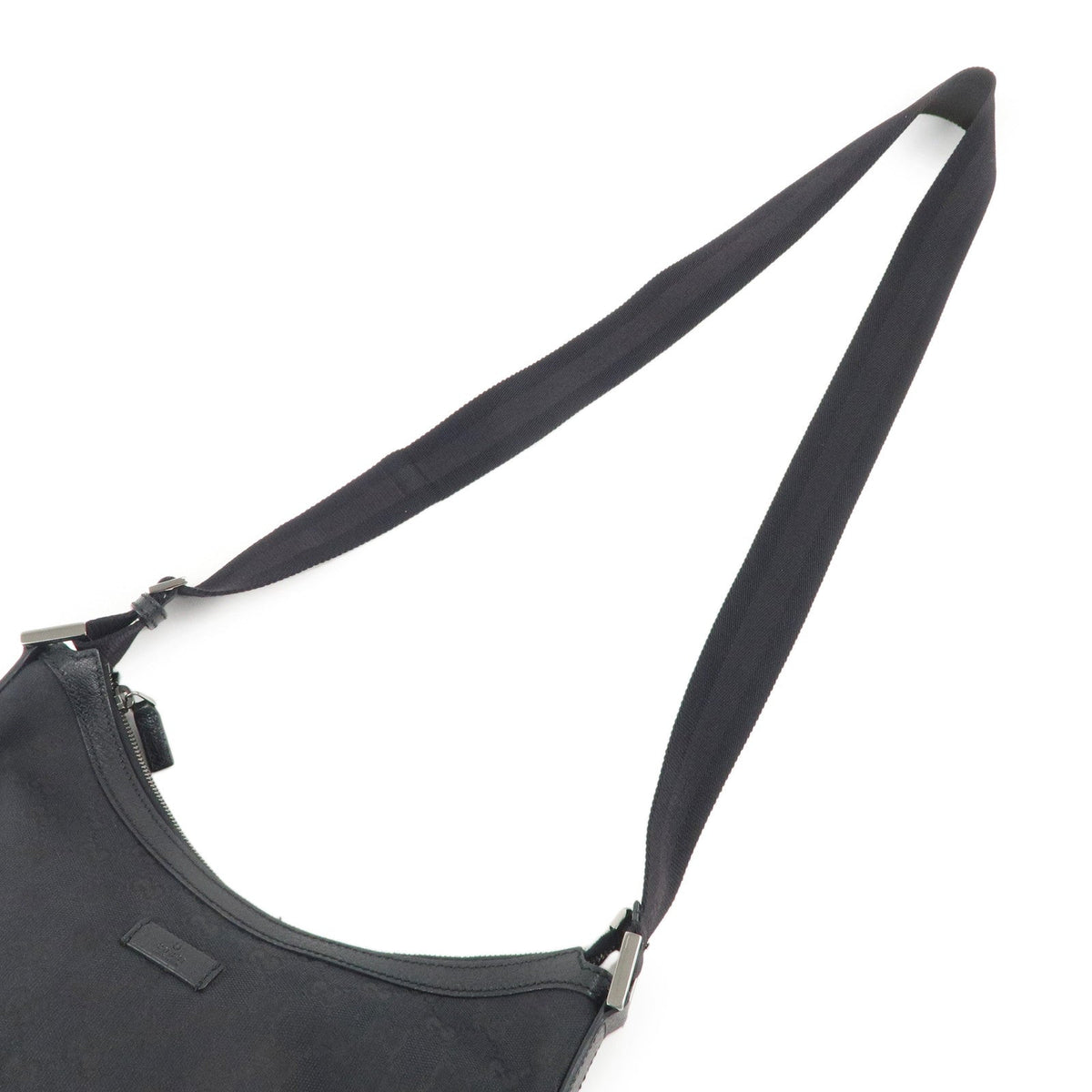 GUCCI Sherry GG Canvas Leather Shoulder Bag Black 181092