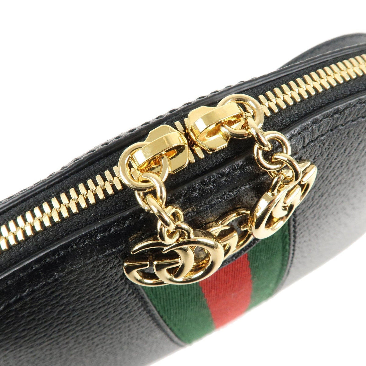 GUCCI Ophidia Leather Cross Body Shoulder Bag Black 719881