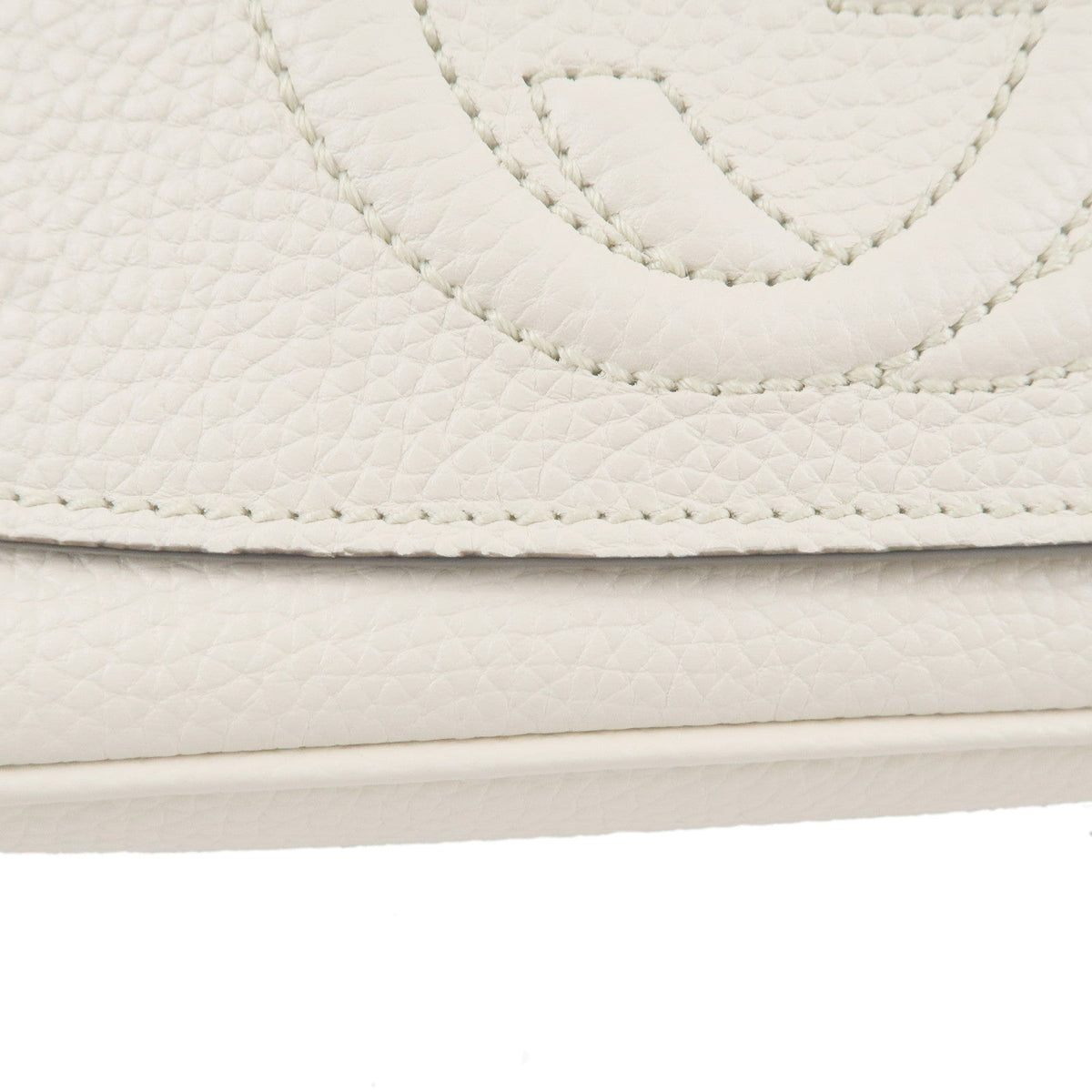 GUCCI SOHO Leather Chain Shoulder Bag Crossbody Bag Ivory 536224