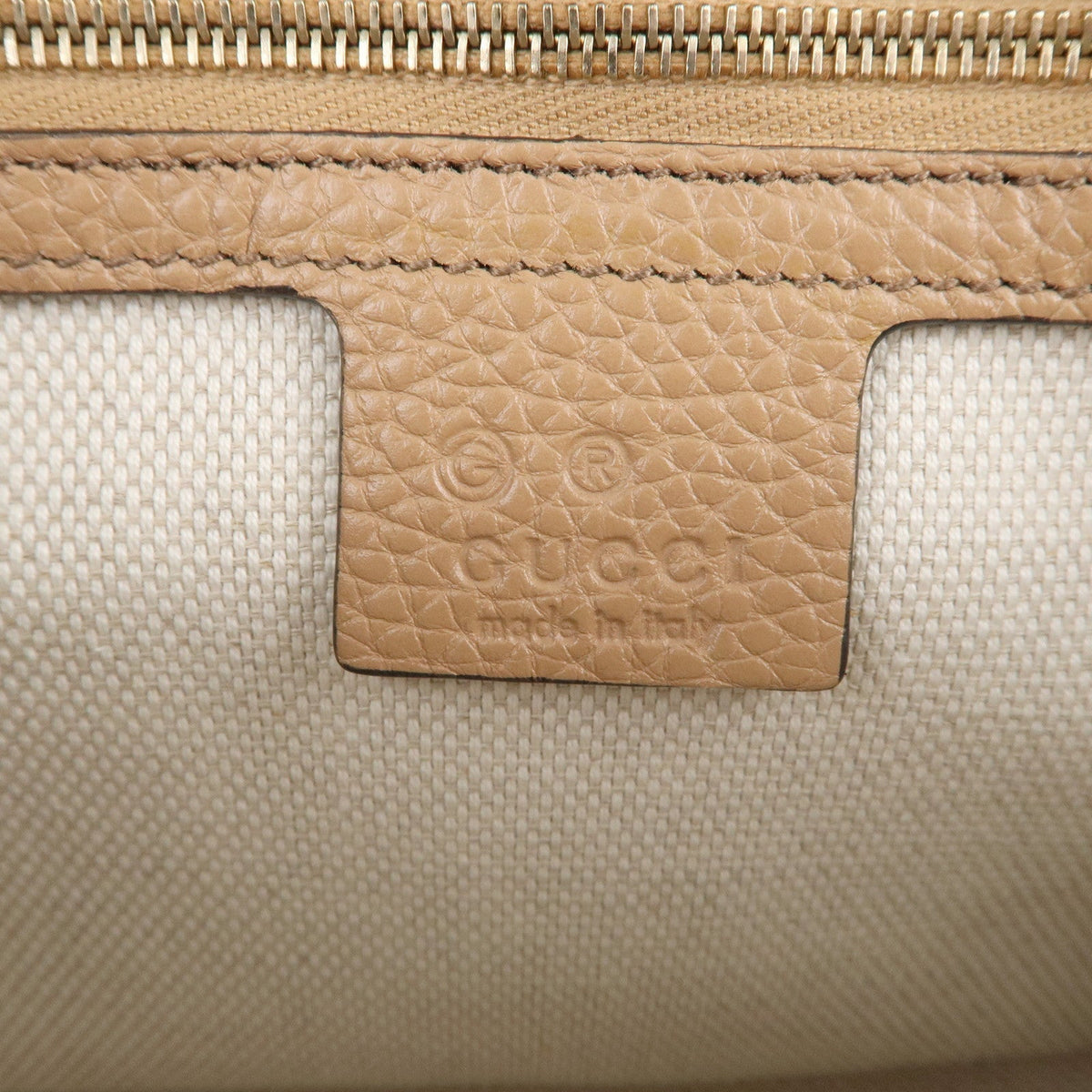 GUCCI SOHO Leather Chain Shoulder Bag Crossbody Bag Beige 536224