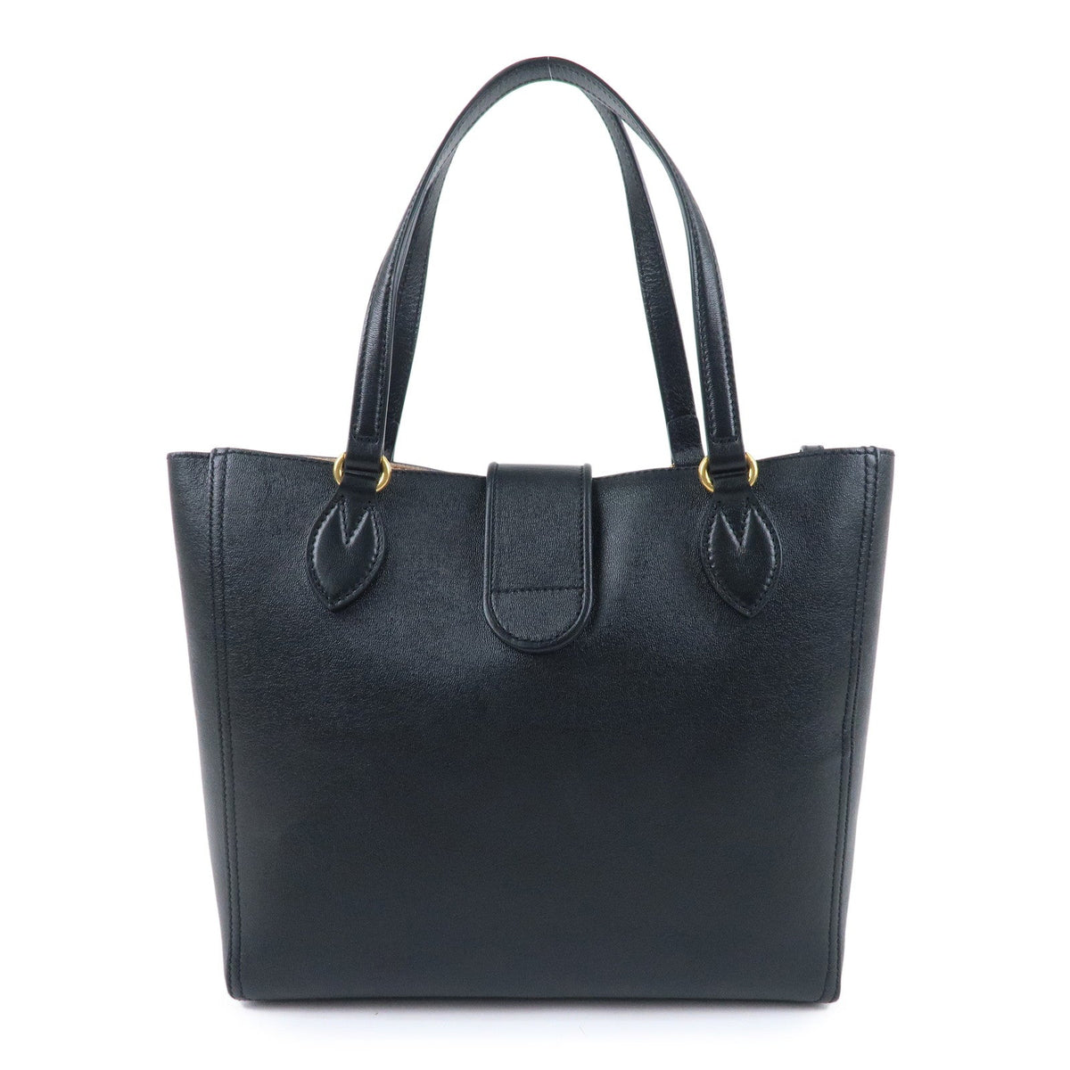 GUCCI GG Marmont Leather Tote Bag Hand Bag Black 652680