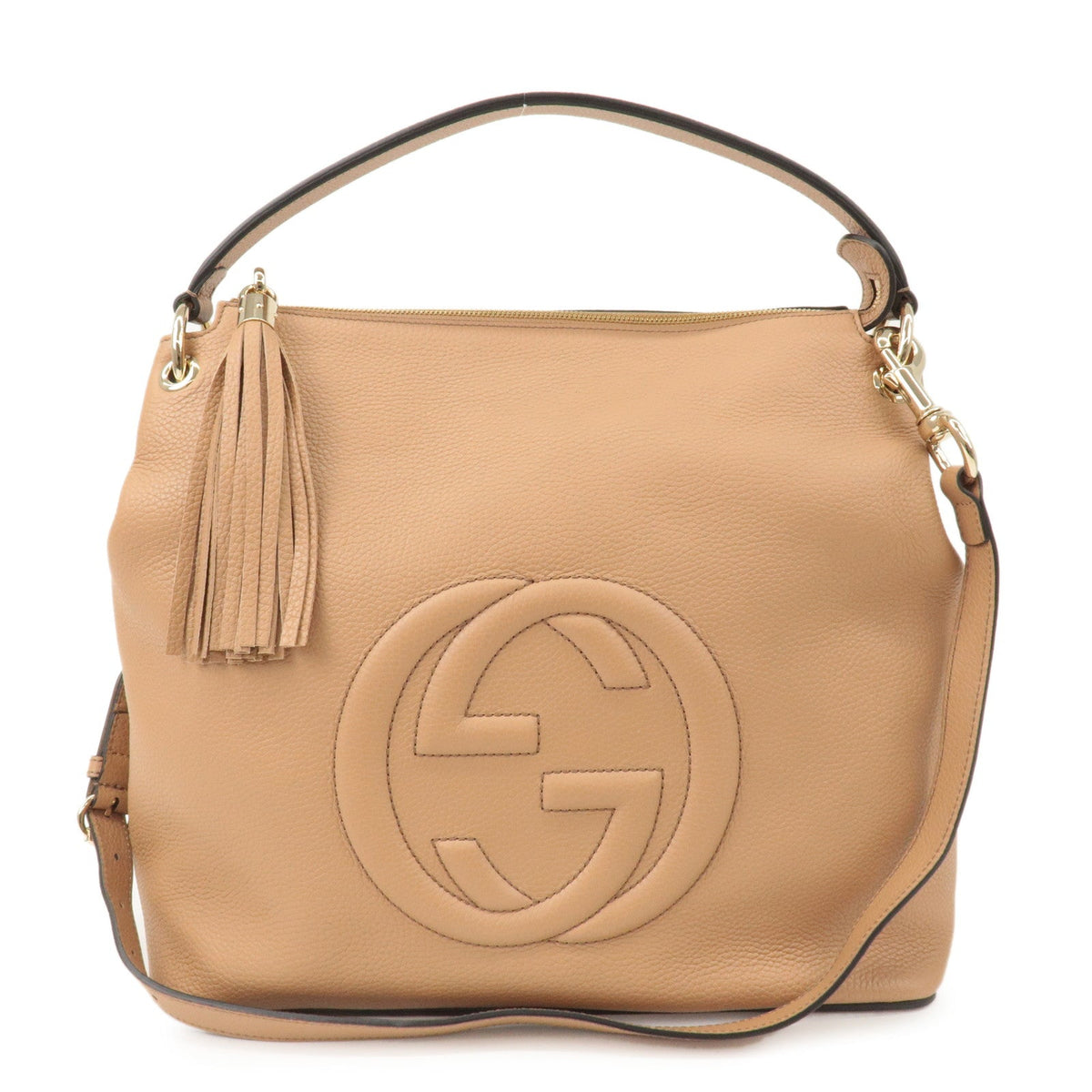 GUCCI SOHO Leather 2Way Shoulder Bag Hand Bag Beige 536194