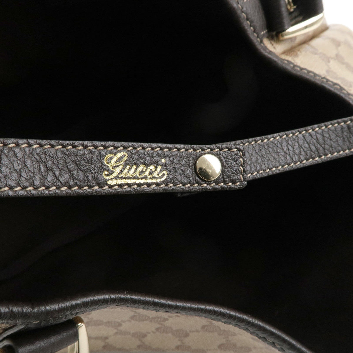 GUCCI Abbey GG Crystal Leather Tote Bag Beige 293578