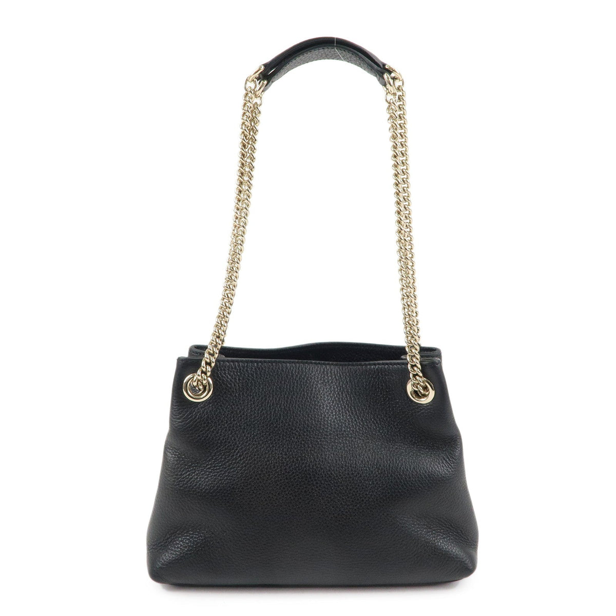 GUCCI SOHO Logo Leather Chain Shoulder Bag Black 387043