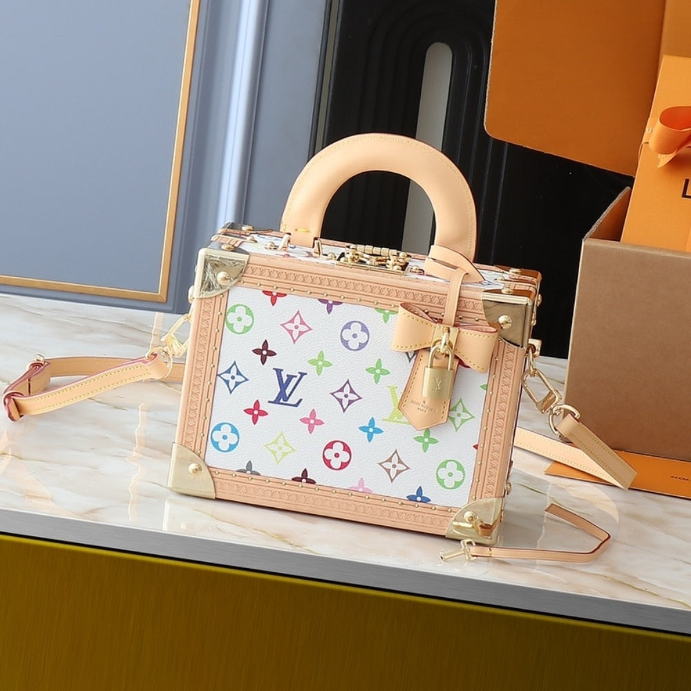 LV X MURAKAMI PETITE VALISE MONOGRAM CANVAS WHITE 22CM M13125