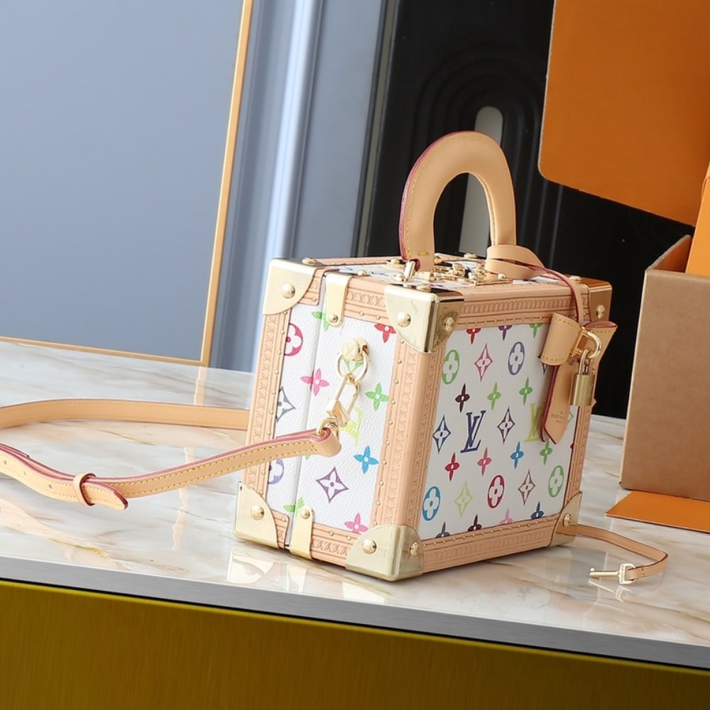 LV X MURAKAMI PETITE VALISE MONOGRAM CANVAS WHITE 22CM M13125