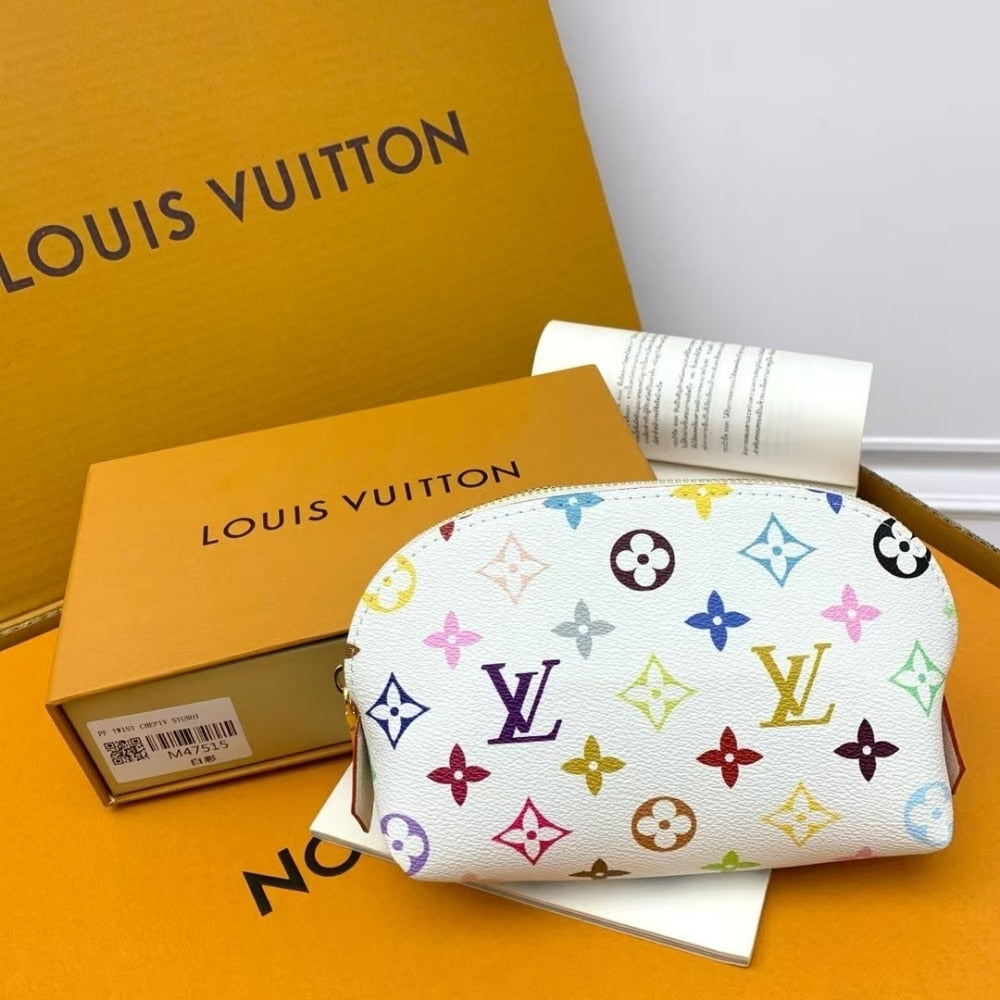 LV X MURAKAMI COSMETIC POUCH PM MONOGRAM WHITE 19CM M13744