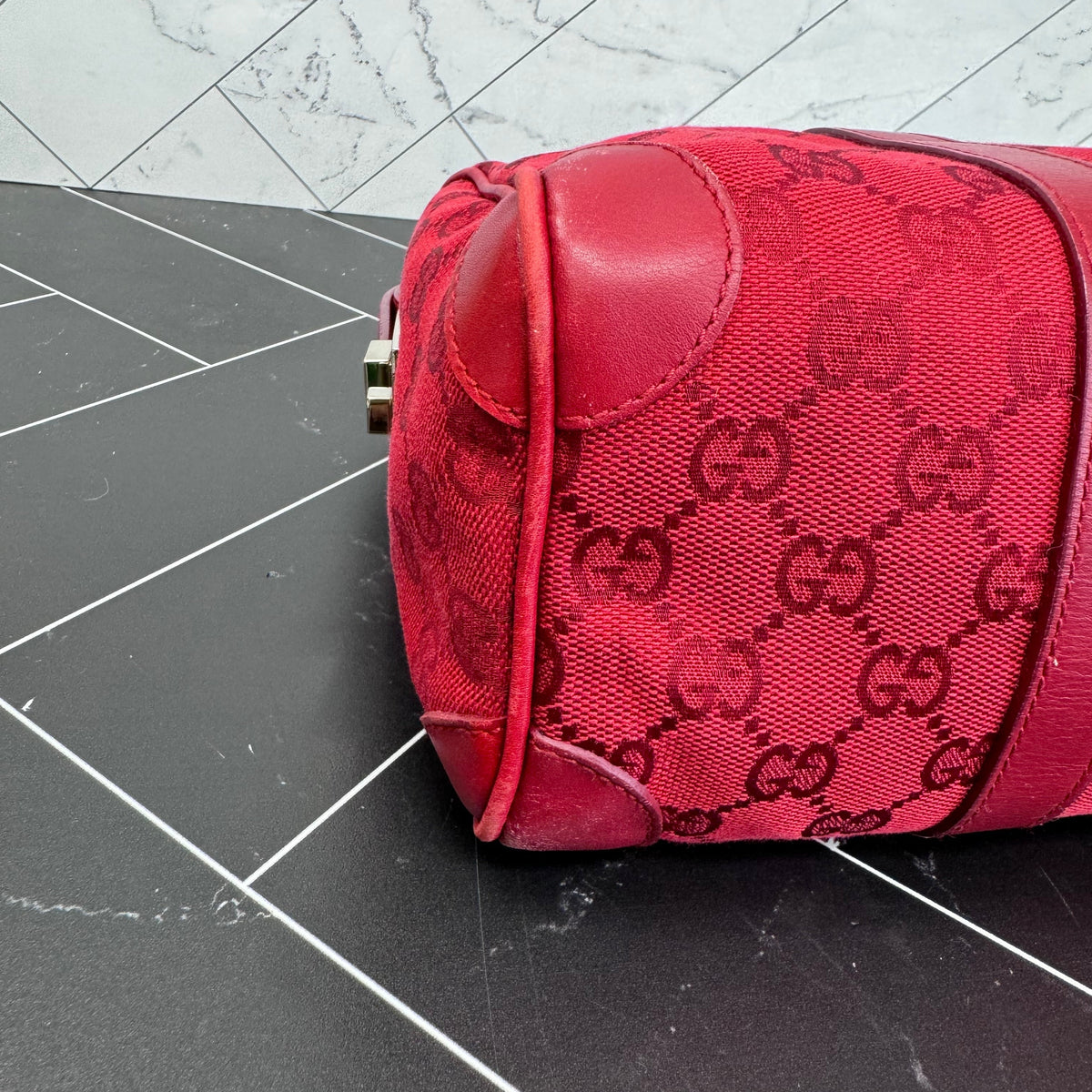 Gucci Red Canvas Shoulder Bag