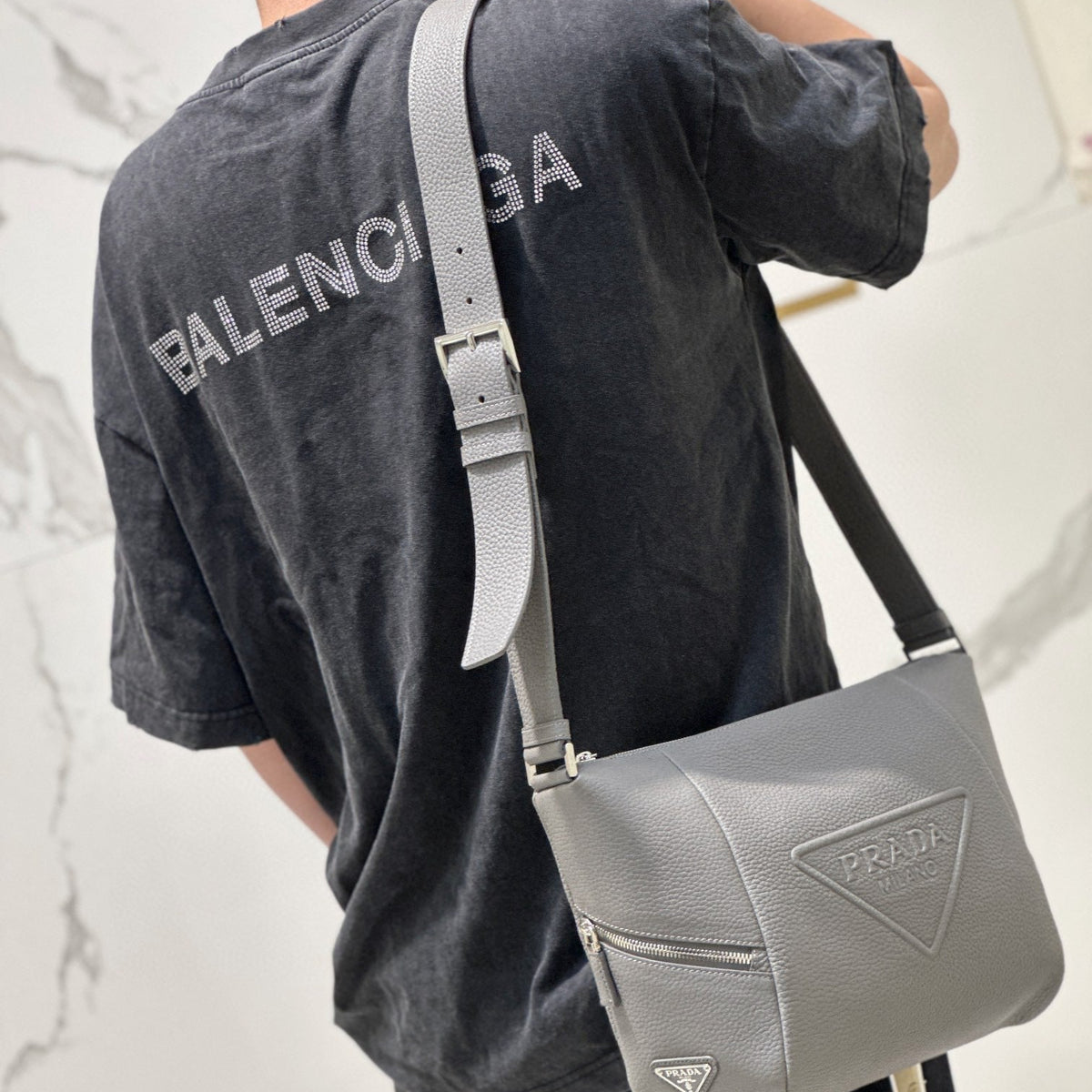 PD LEATHER BAG WITH SHOULDER STRAP