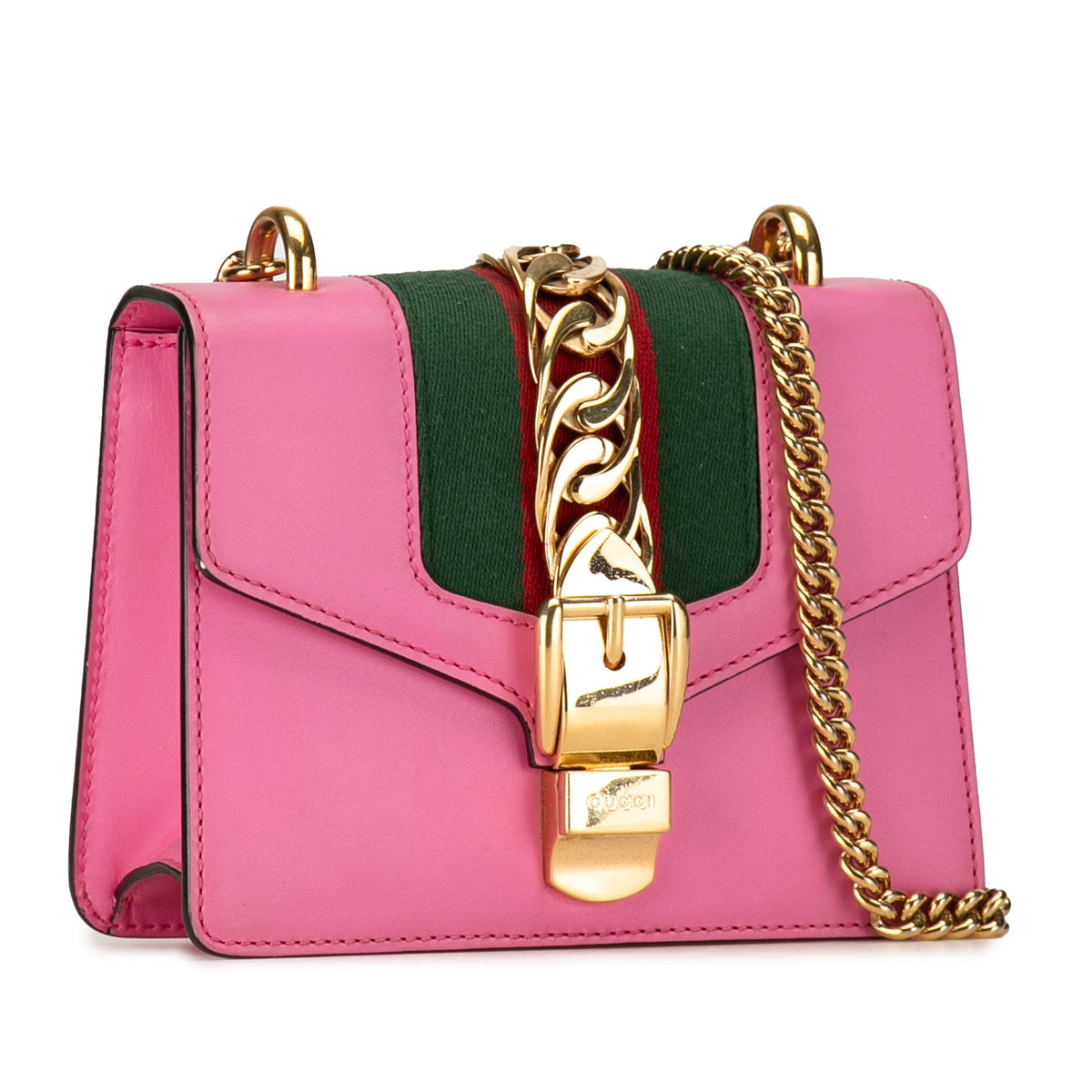 GUCCI Mini Sylvie Leather Chain Crossbody Crossbody Bag