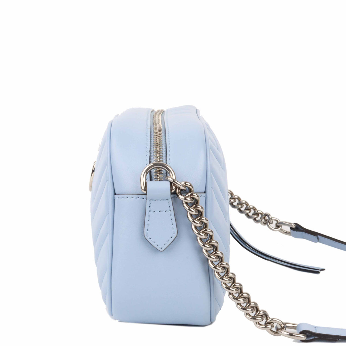 Gucci GG Marmont Small Matelasse Shoulder Bag Blue SHW.