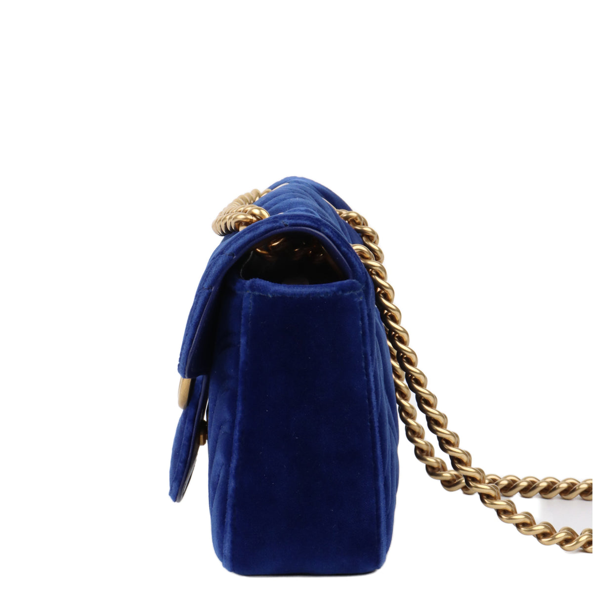 Gucci Blue Velvet Mini Marmont Bag.