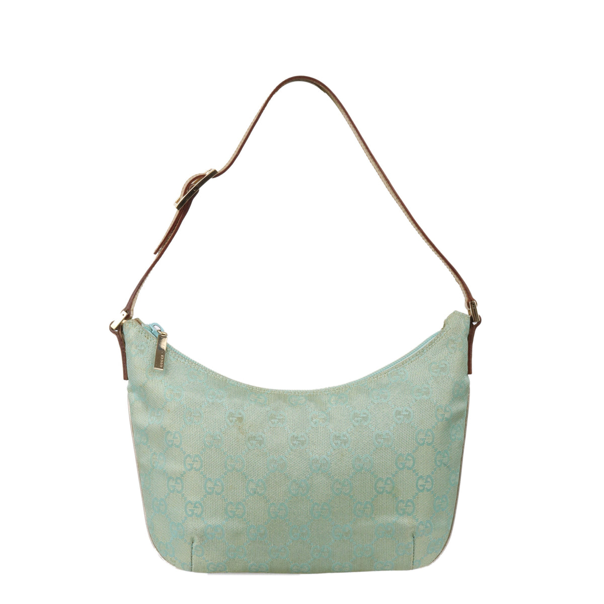 Gucci Vintage Turquoise Crescent Shoulder Bag.
