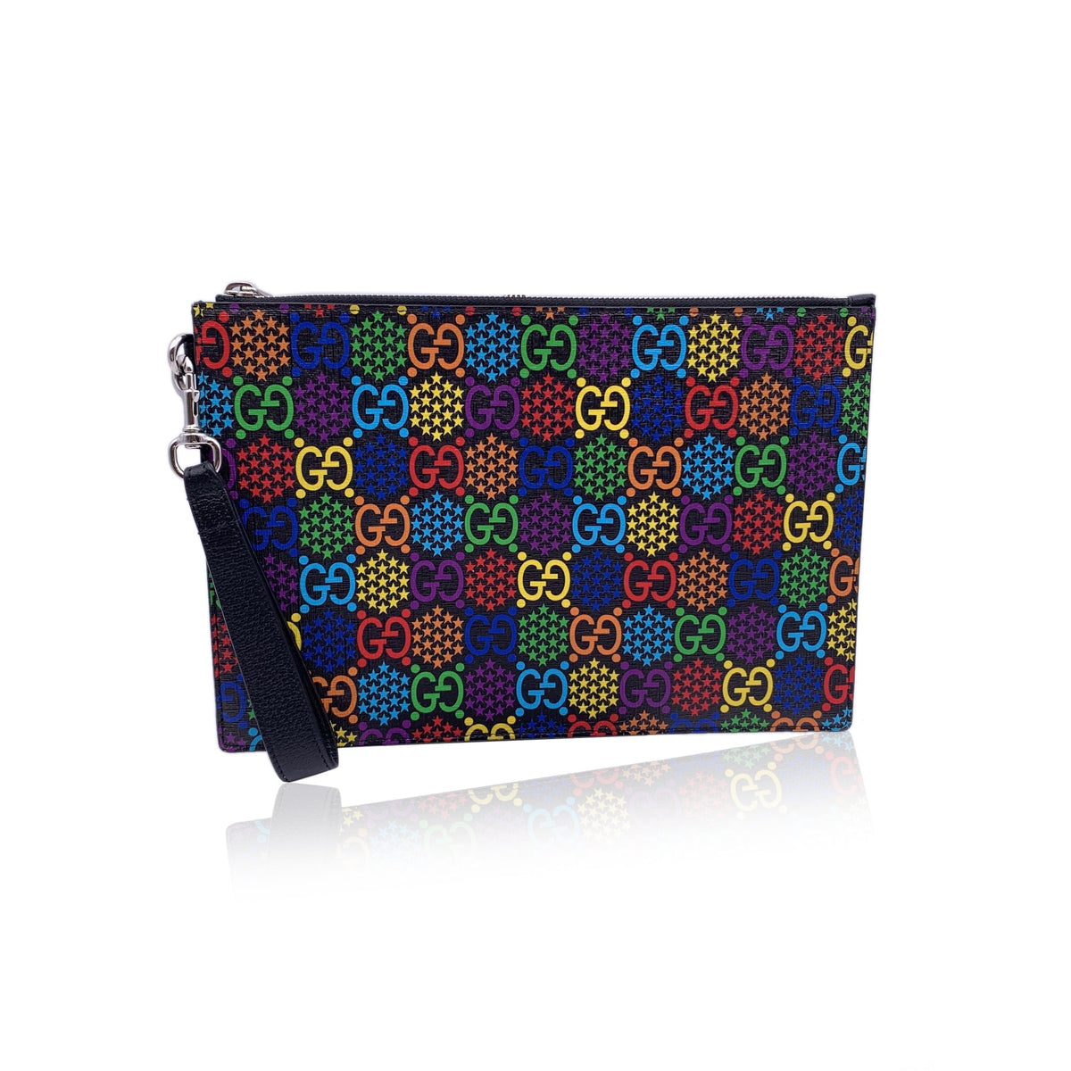 GUCCI Gg Supreme Monogram Canvas Psychedelic Clutch Wrist Bag