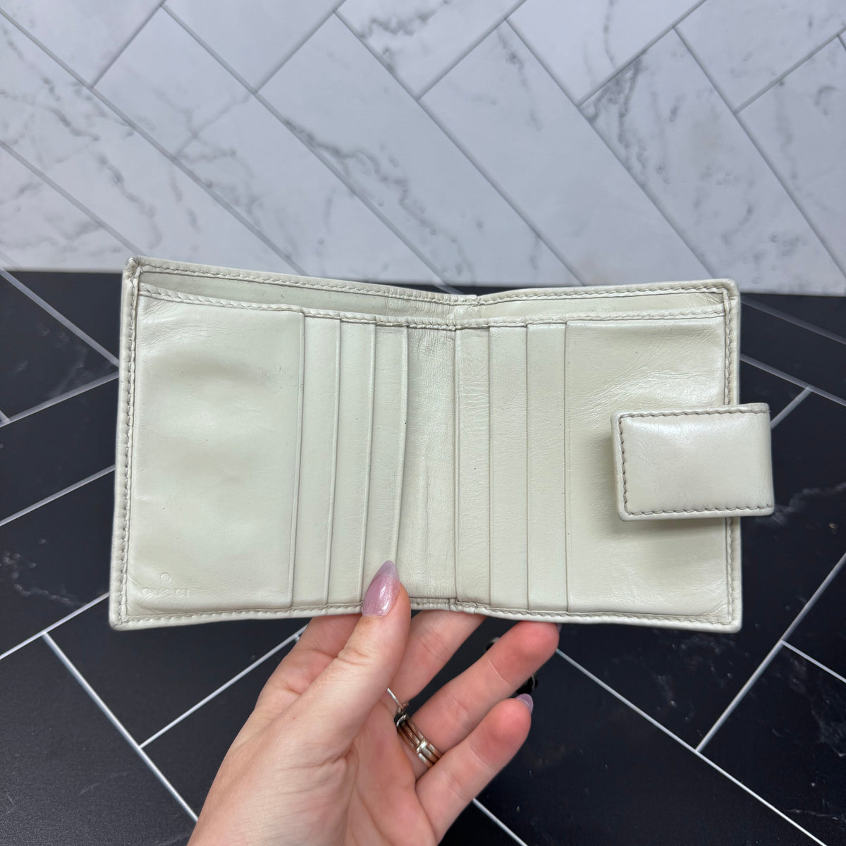 Gucci Tan GG Canvas Compact Wallet