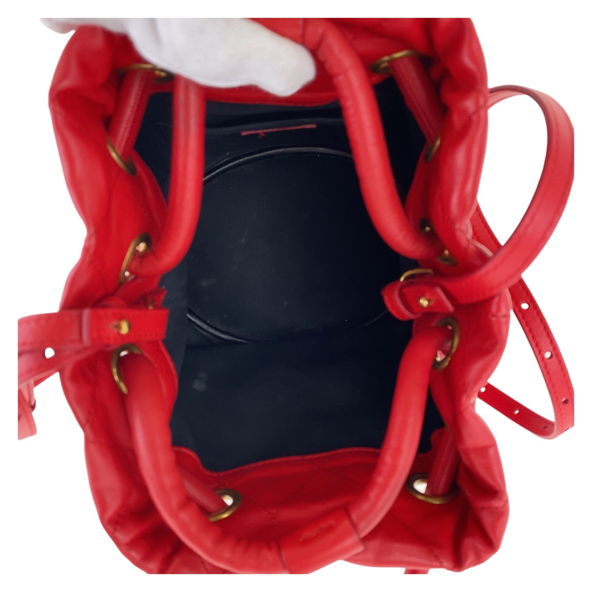 balenciaga B Bucket Bag Red Leather 2way