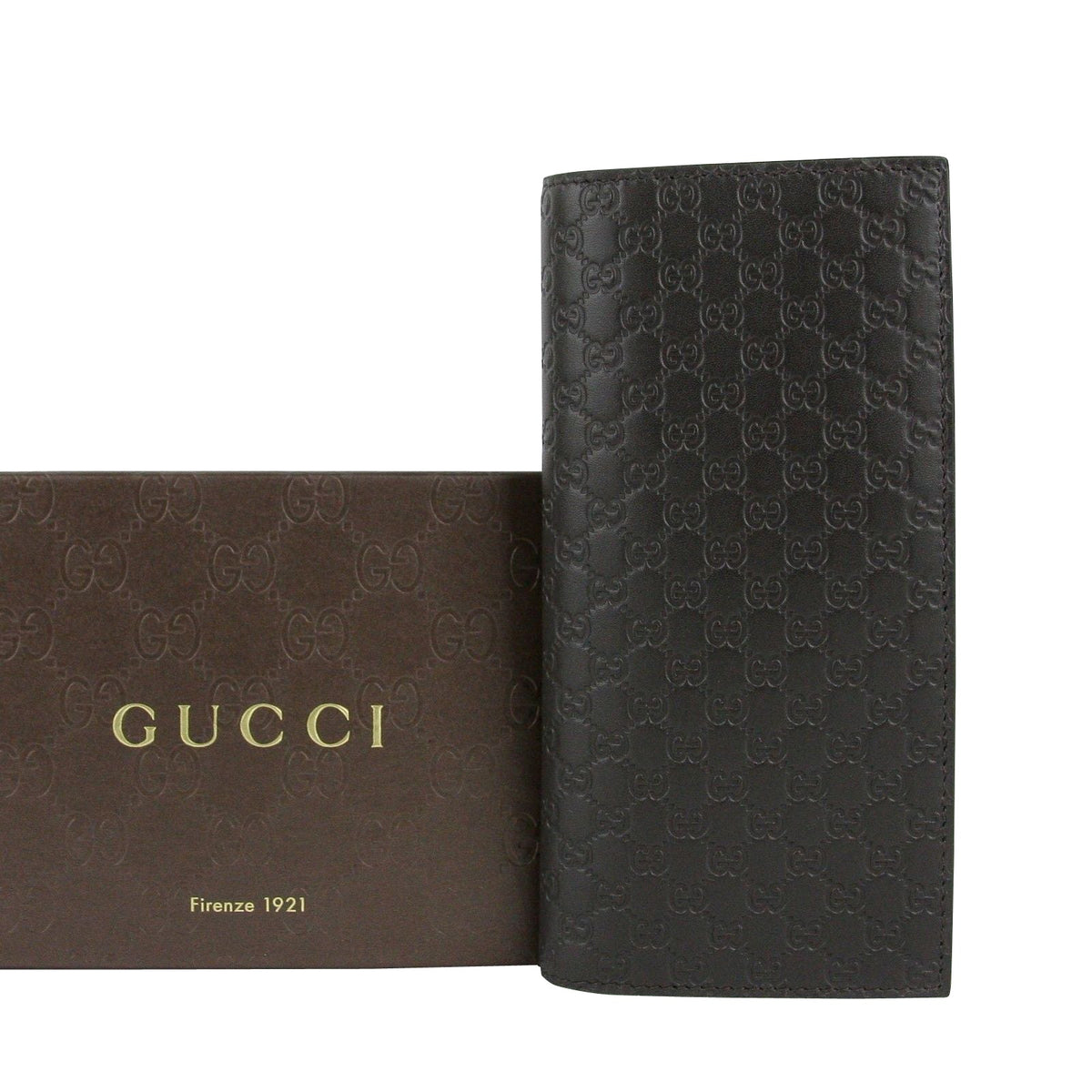 Gucci Men's Microguccissima Brown Leather Wallet With ID window
