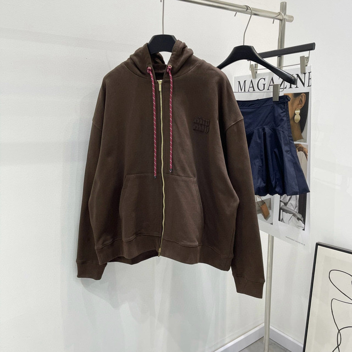 MIU M ZIP HOODIE