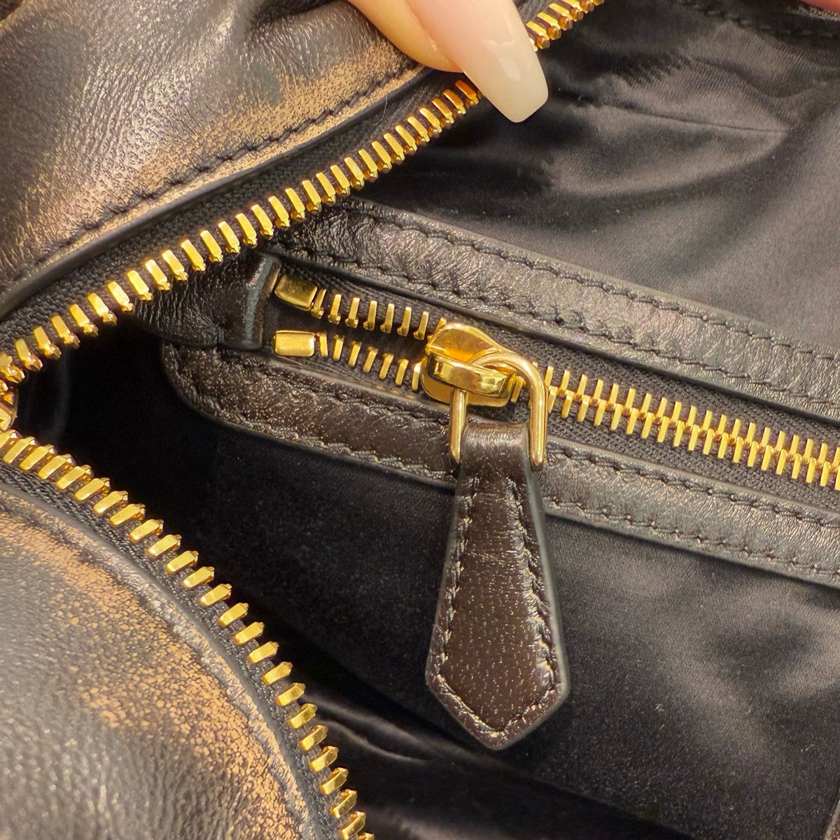 MIU M NAPPA LEATHER TOP HANDLE BAG