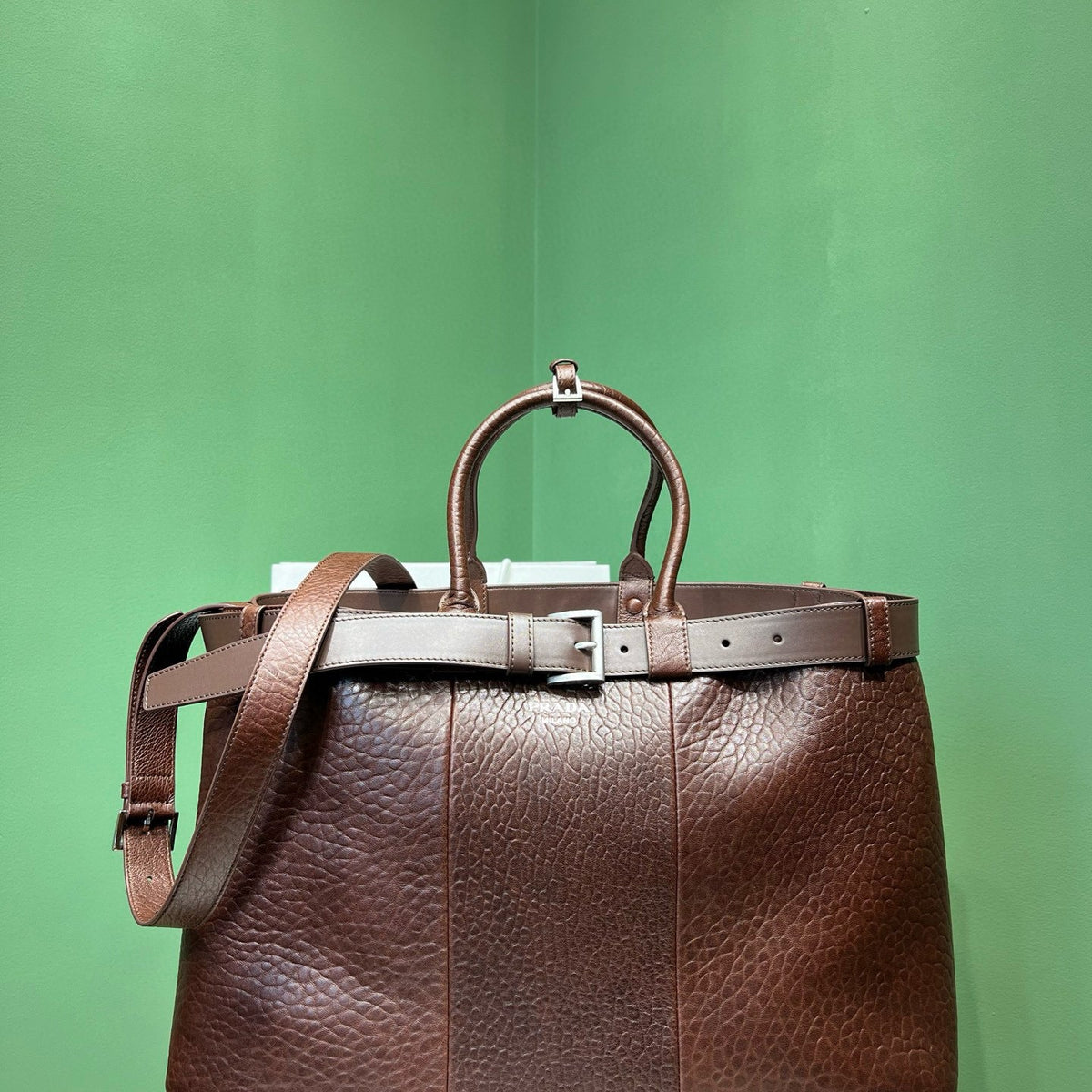PD BUCKLE NAPPA LEATHER BAG