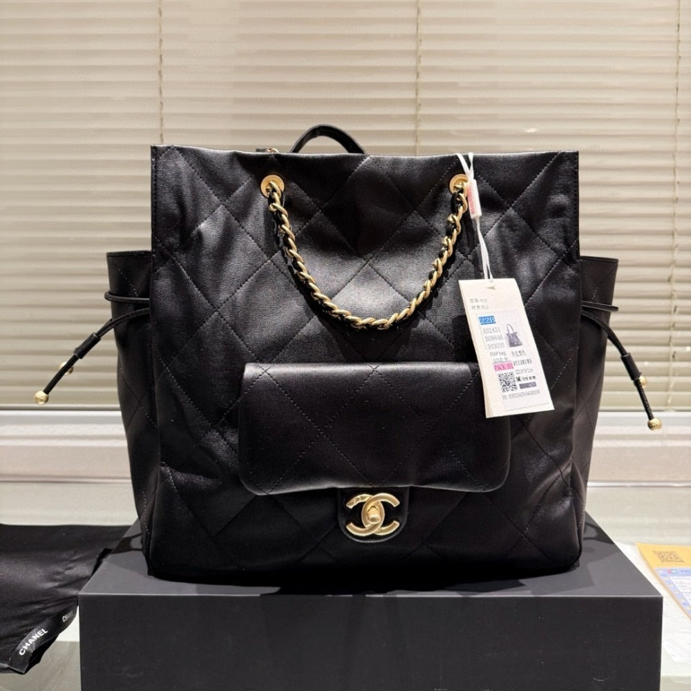 CC 25C TOTE BAG GOLD LOCK BLACK 33CM