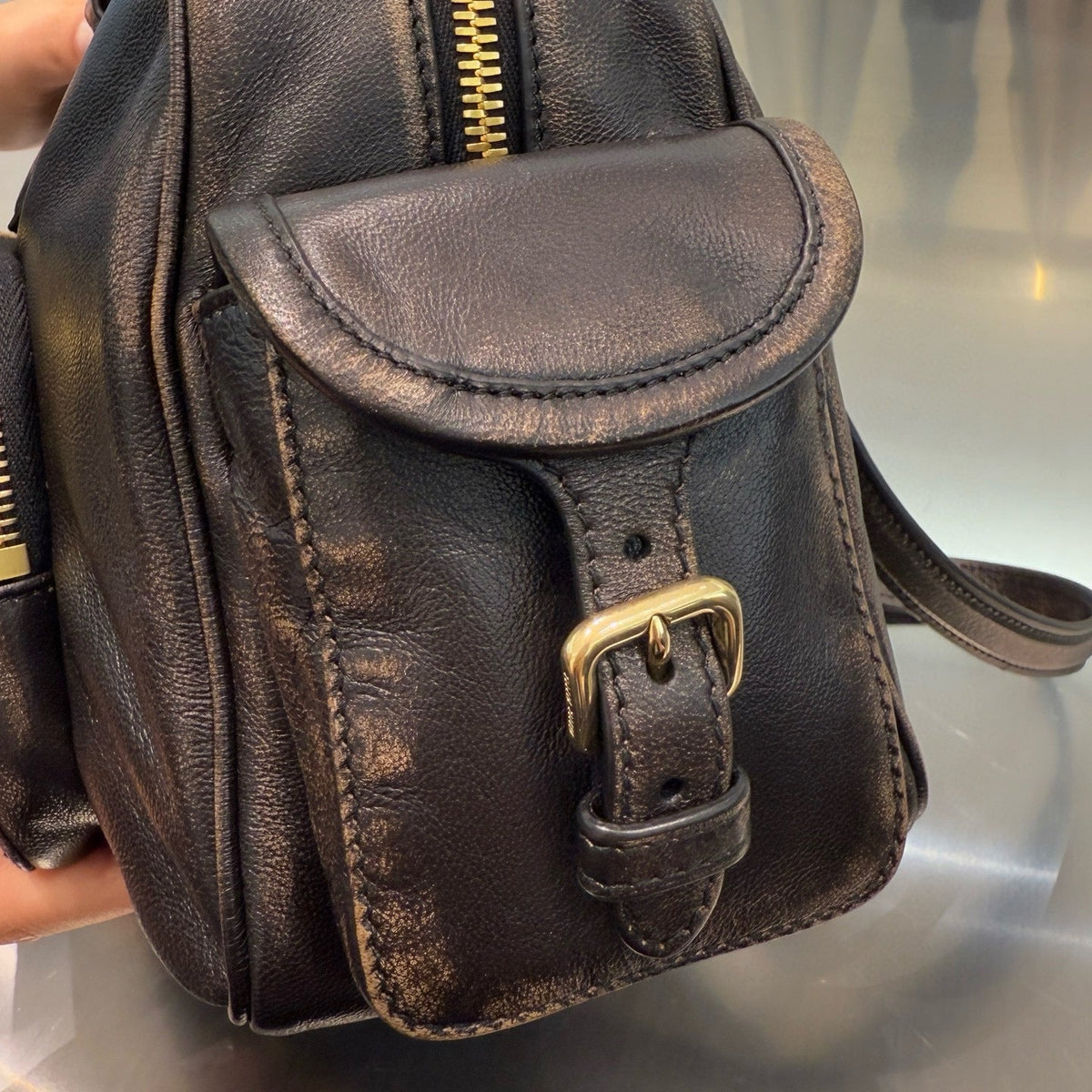 MIU M NAPPA LEATHER TOP HANDLE BAG
