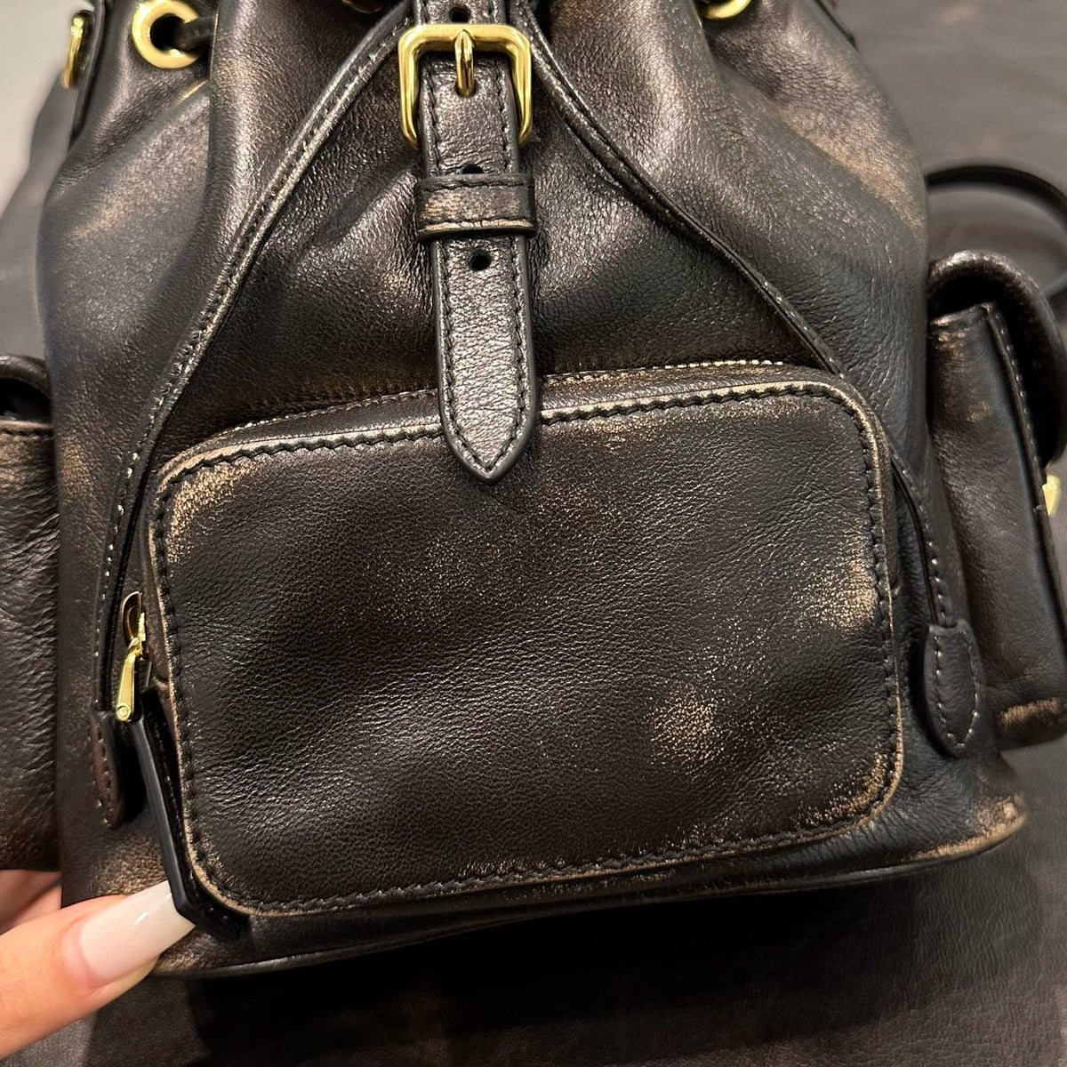 MIU M LEATHER BACKPACK