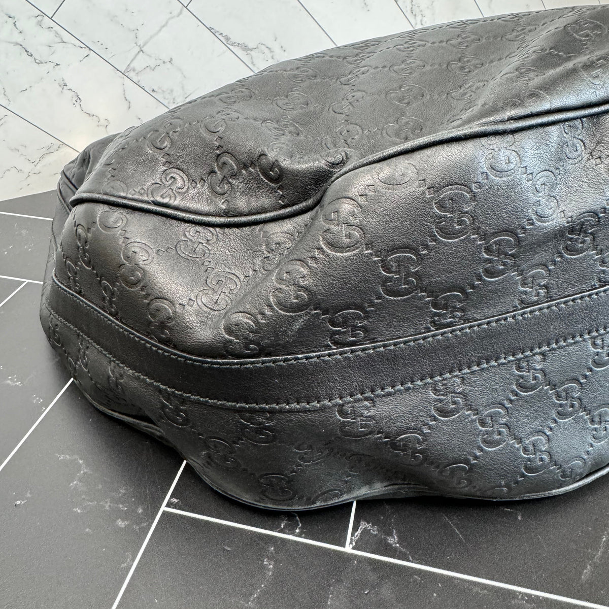 Gucci Black Twins Large Hobo Tote Bag