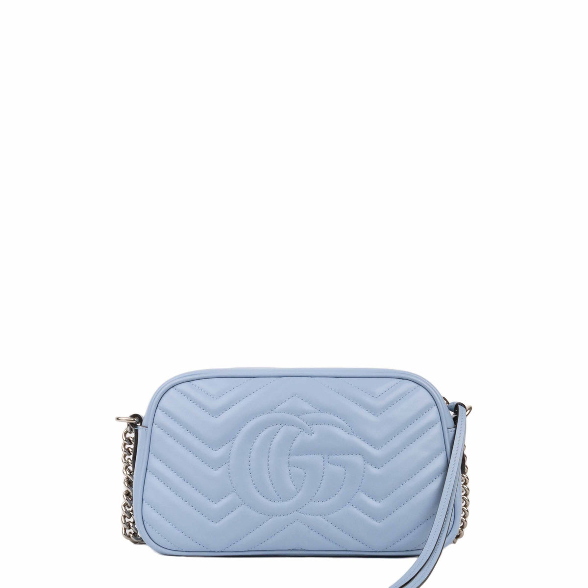 Gucci GG Marmont Small Matelasse Shoulder Bag Blue SHW.