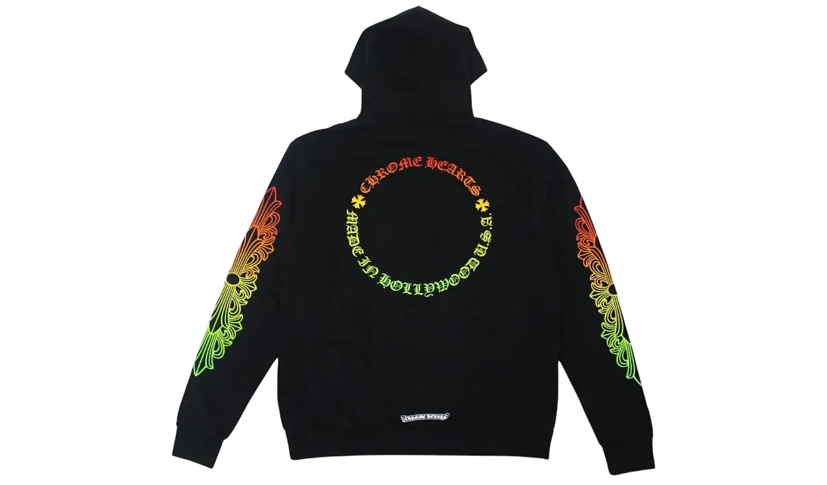 Chrome Hearts Floral Sleeve Gradient Made In Hollywood Zip Up Hoodie