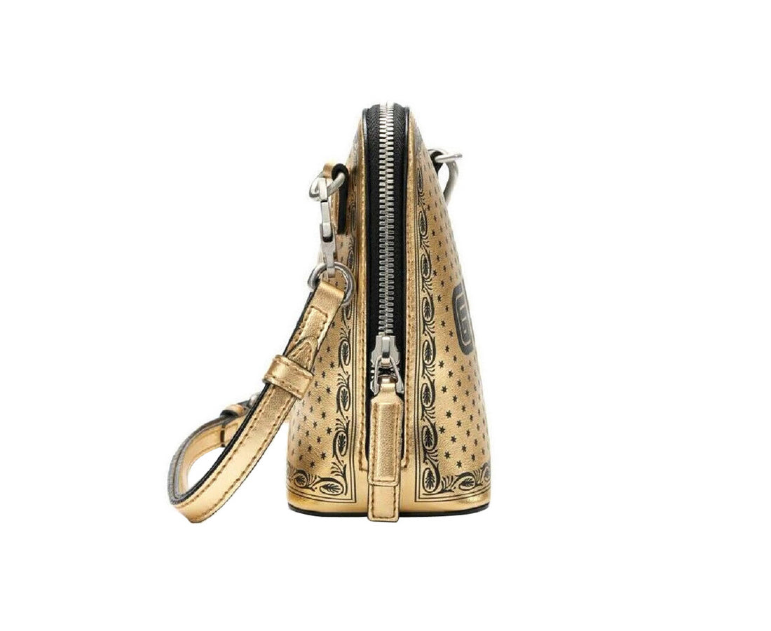 Gucci Women's Gold Guccy Sega Script Dome Mini Crossbody Bag 511189 8275