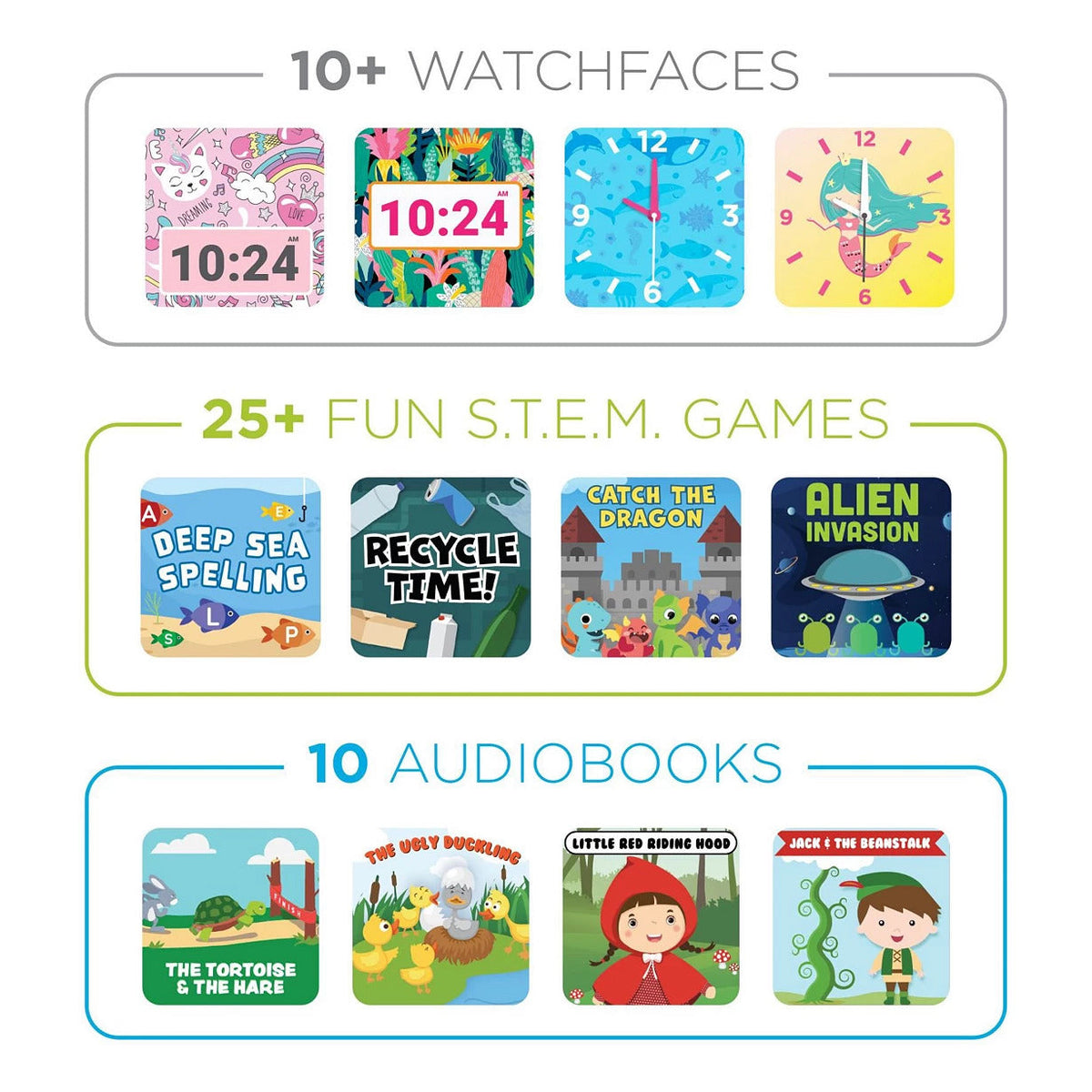 PlayZoom 2 Kids Smartwatch & Earbuds Set: Blush Hello! Panda Print
